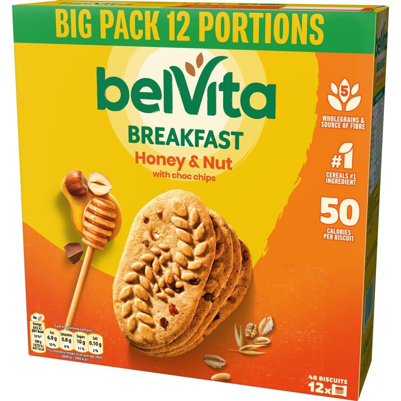 Belvita - Breakfast Biscuits Honey & Nuts with Choc Chips 540g 3