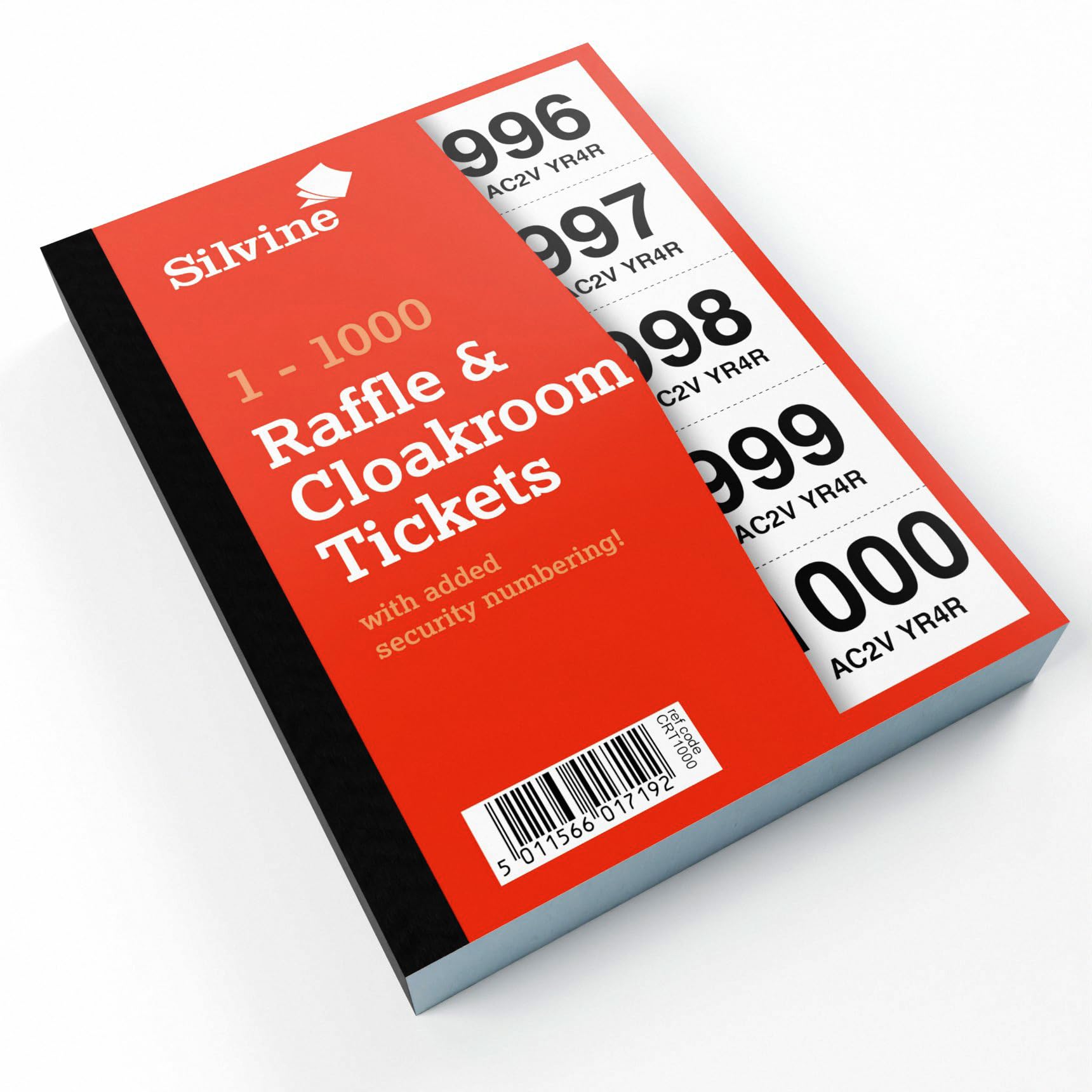 Silvine Cloakroom/Raffle Tickets - 1000 Tickets Numbered 1-1000 with Security Numbering | Model CRT1000 2