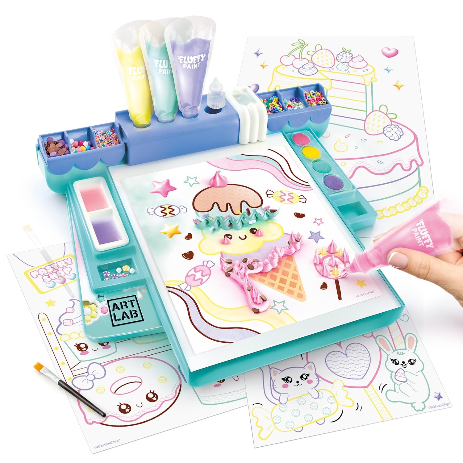Canal Toys Art Lab Fluffy Painting Studio - 3D Art Set with 10 Posters & Water-Based Paint 2
