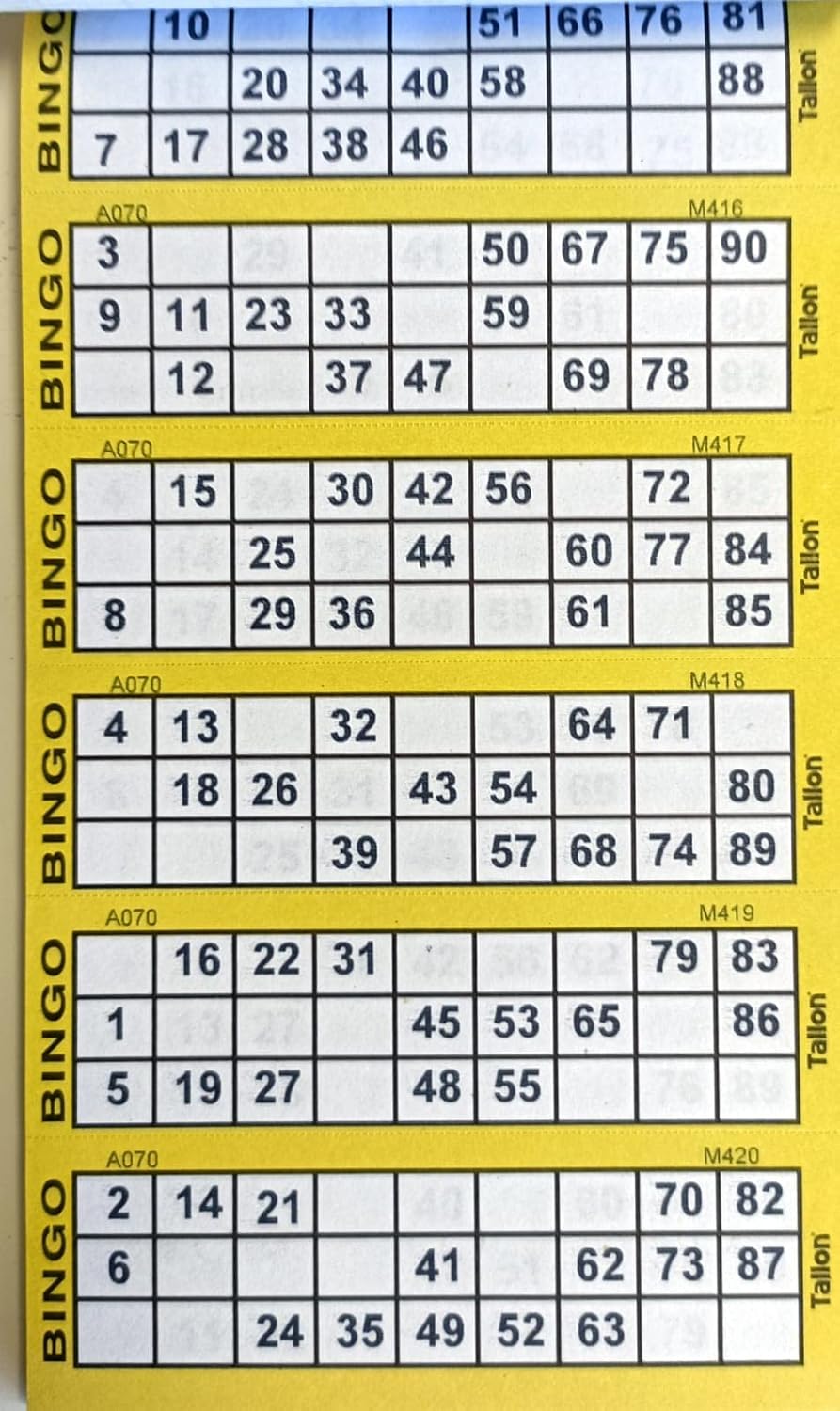 1ABOVE Bingo Tickets Stationery Multi Fun Books Pages Jumbo