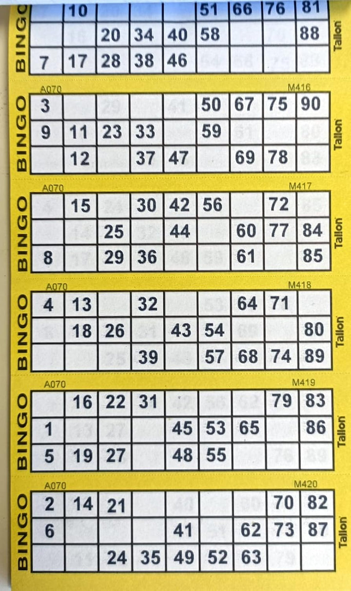 1ABOVE Bingo Tickets Stationery Multi Fun Books Pages Jumbo