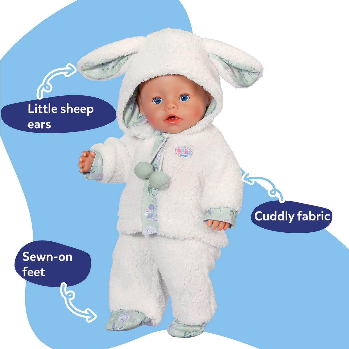 BABY born Sheep Outfit for 43 cm Dolls - Hooded Jacket