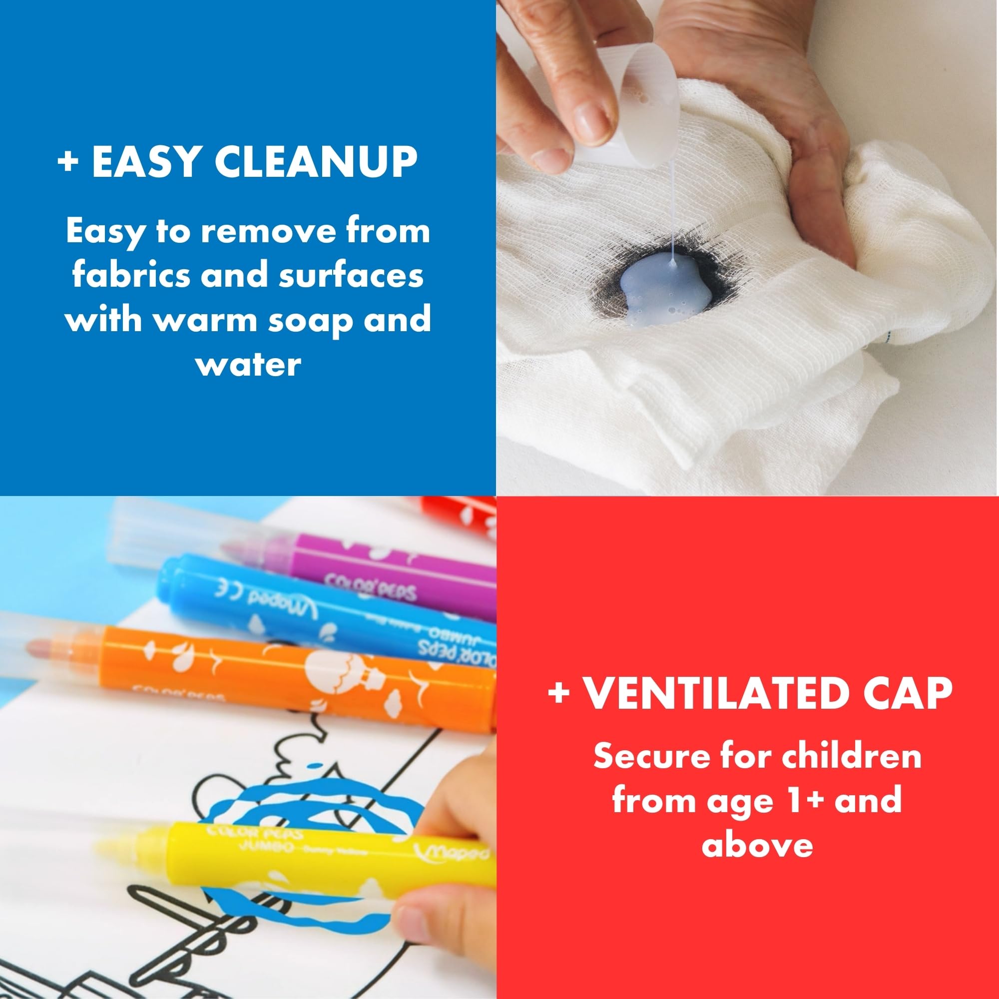 Maped Color'Peps My First Jumbo Colouring Pens - 12 Washable Felt Tips for Toddlers (1+ Years) 13