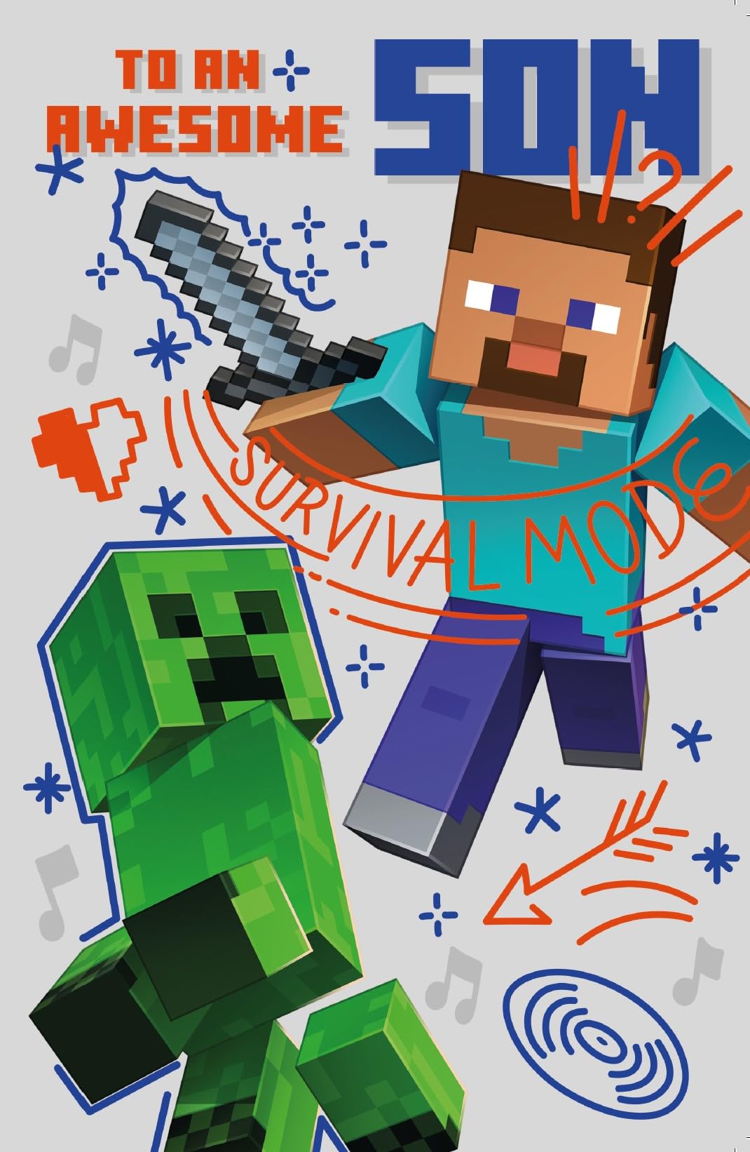 Danilo Promotions LTD Minecraft Birthday Card for Son | 148mm x 210mm