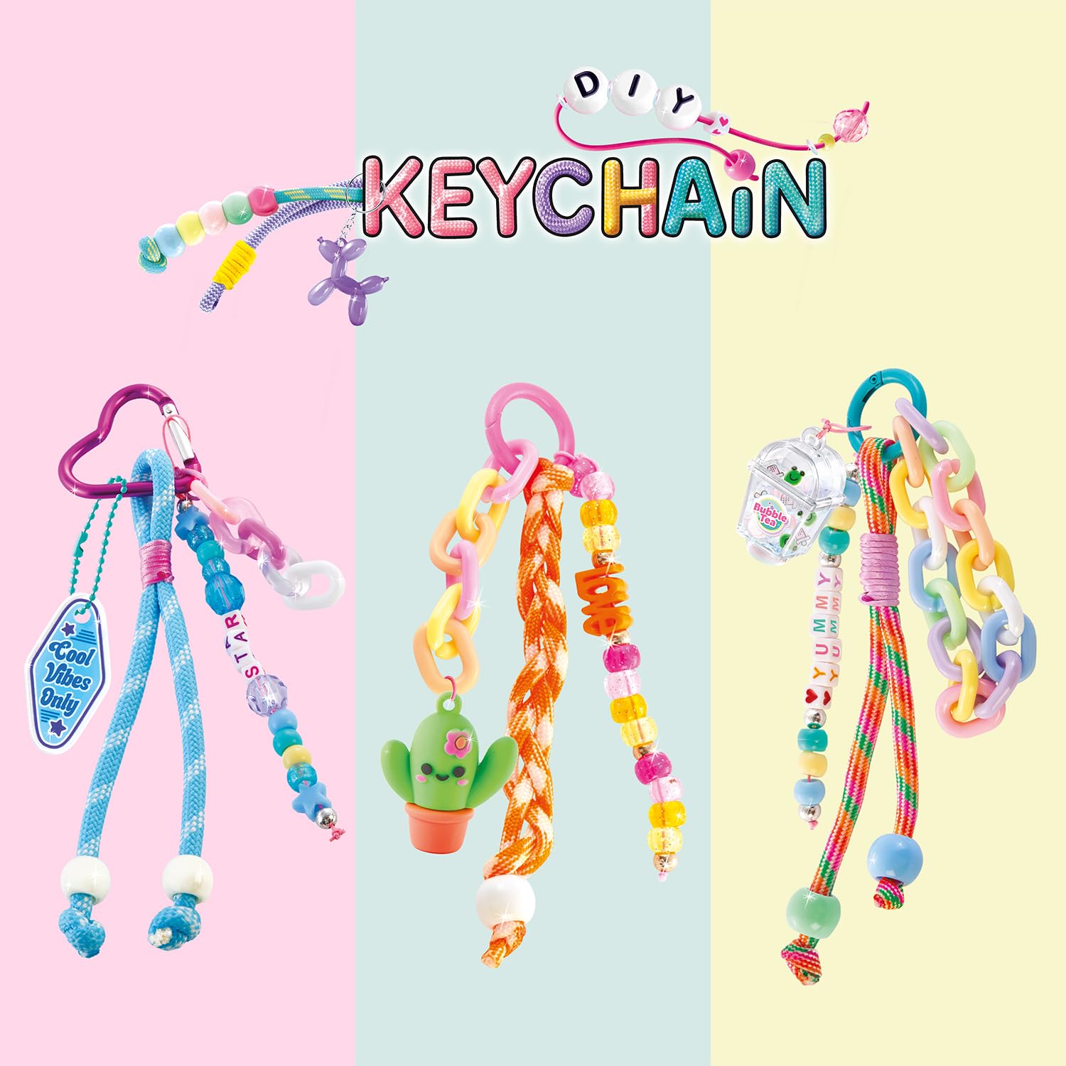 Canal Toys Style 4 Ever DIY Keychain Making Kit - Create 8 Paracord & Beaded Keychains 8