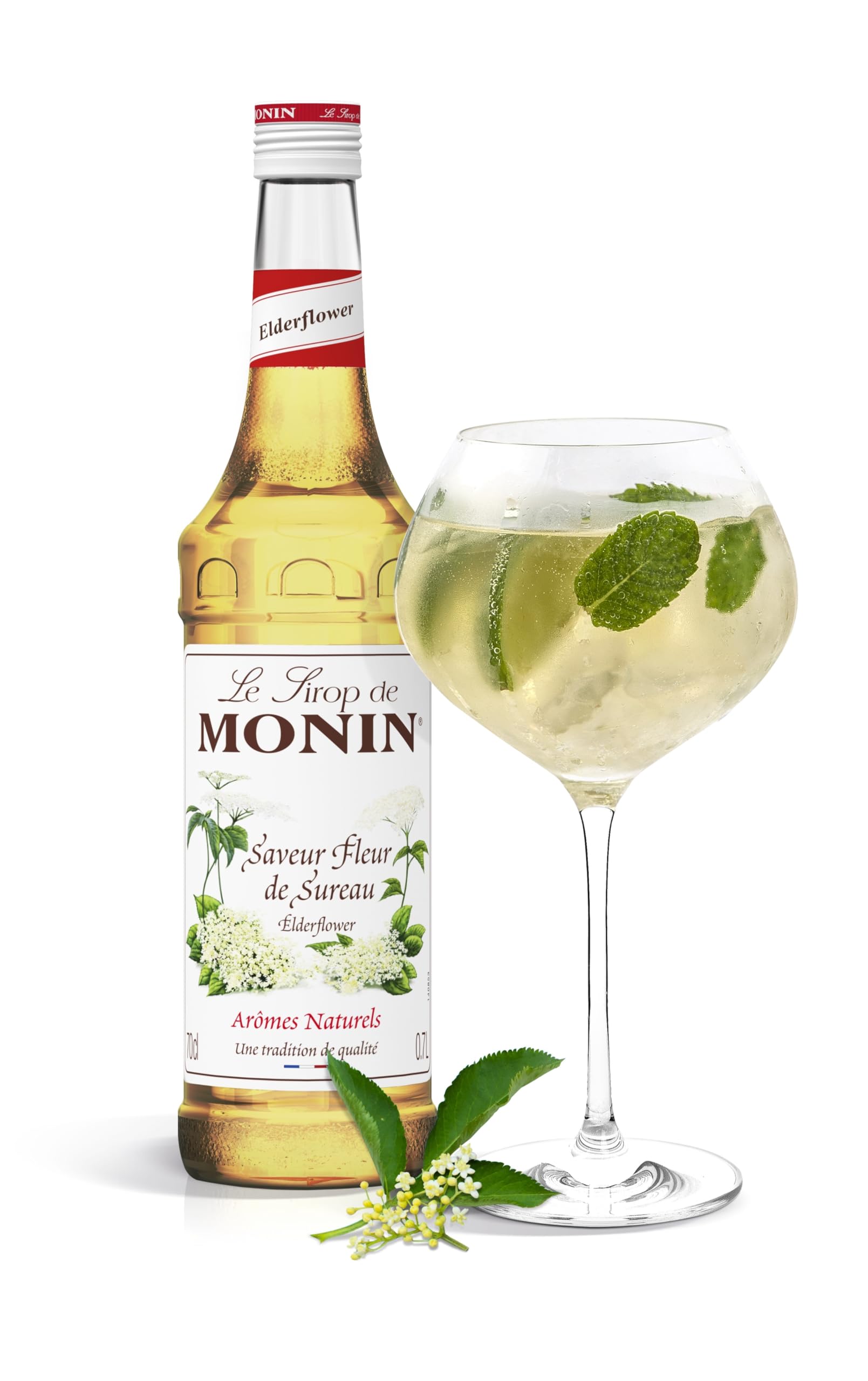 Monin Premium Elderflower Syrup - 700ml | Vegan, Alcohol-Free | Cocktails & Mocktails 2