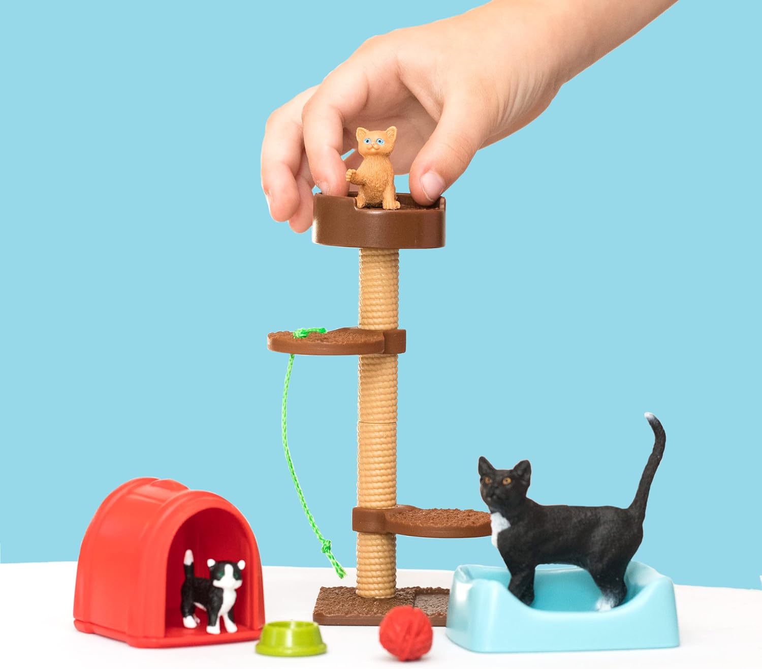 SCHLEICH Playtime for Cute Cats Farm World Playset - Imaginative Play for Kids 3+ 5