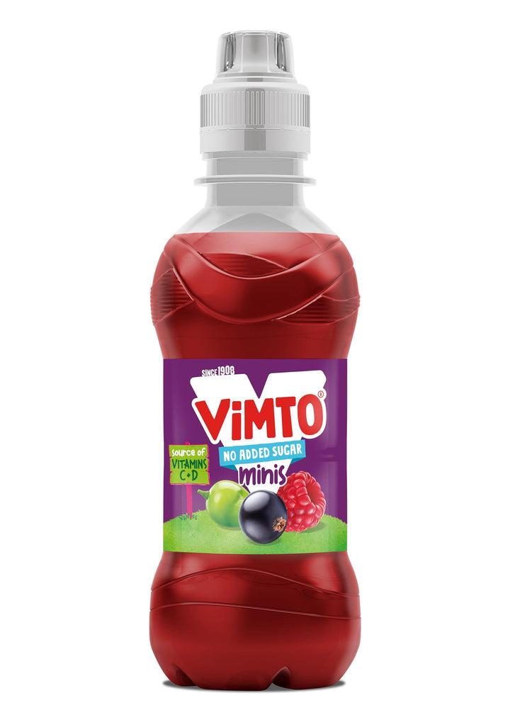 Vimto Kids Juice Drink – No Added Sugar – Grape, Blackcurrant & Raspberry – 250ml Resealable Bottles (6-Pack)