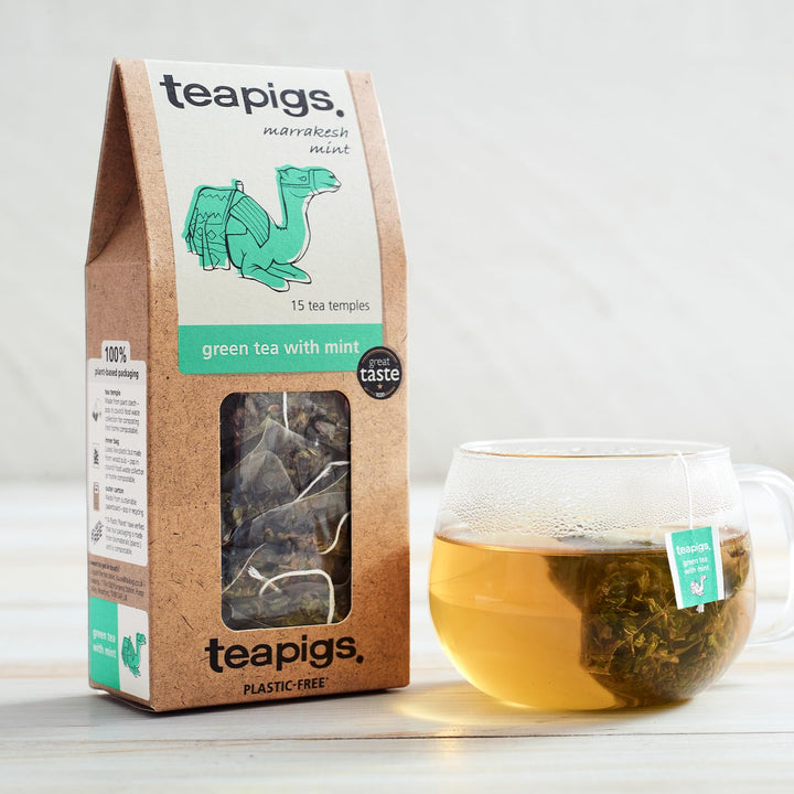 teapigs Moroccan Mint Green Tea Bags - Refreshing Chunmee Green Tea with Peppermint