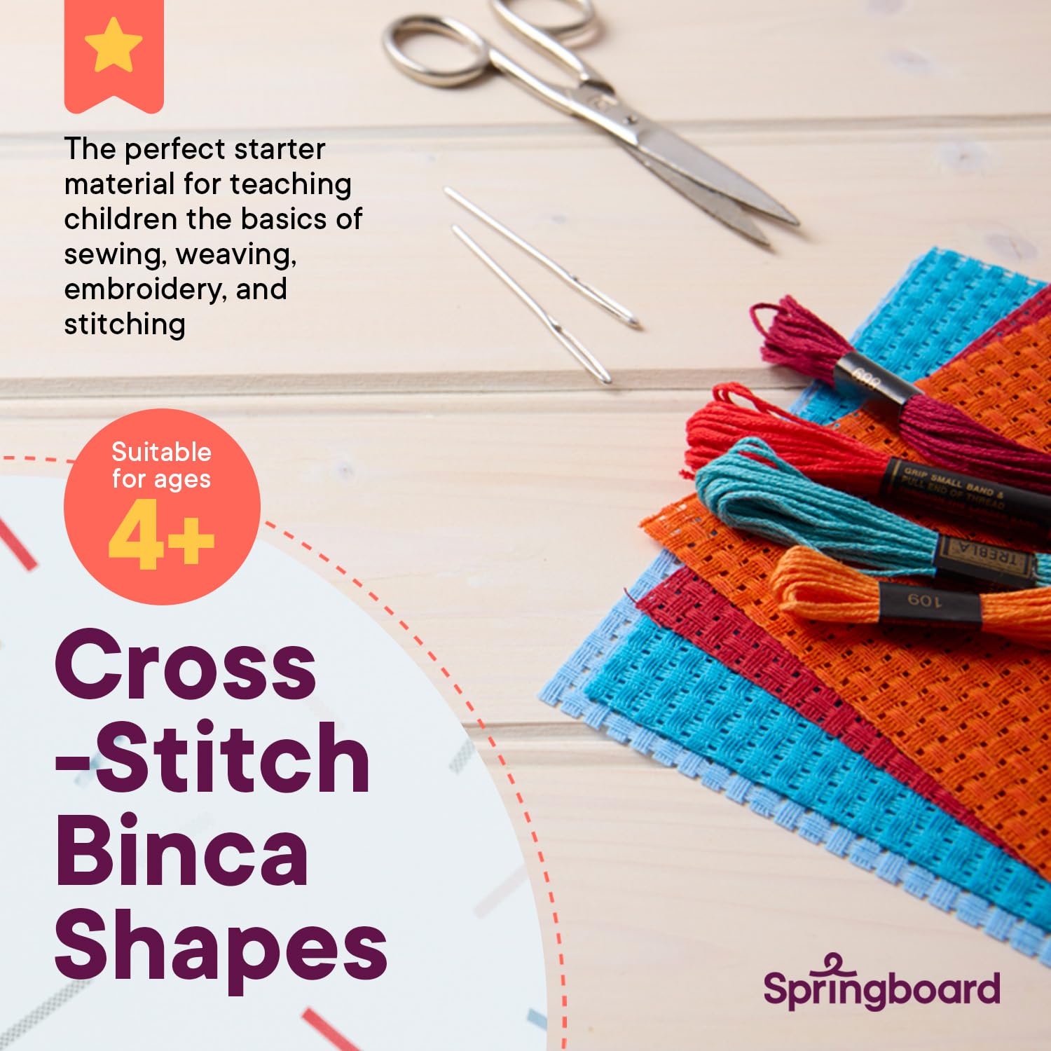 Springboard Supplies Cross Stitch Fabric Bookmarks - 10-Pack Binca Mesh for Sewing | 100% Cotton | Assorted Colors 3