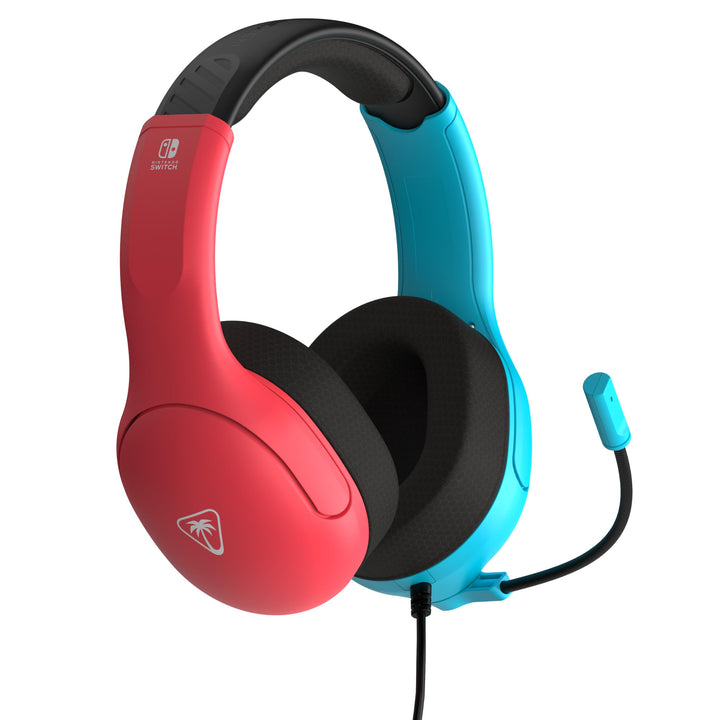 Turtle Beach Airlite Fit Neon Blue and Red Wired Gaming Headset for Nintendo Switch with Flip-to-Mute Mic