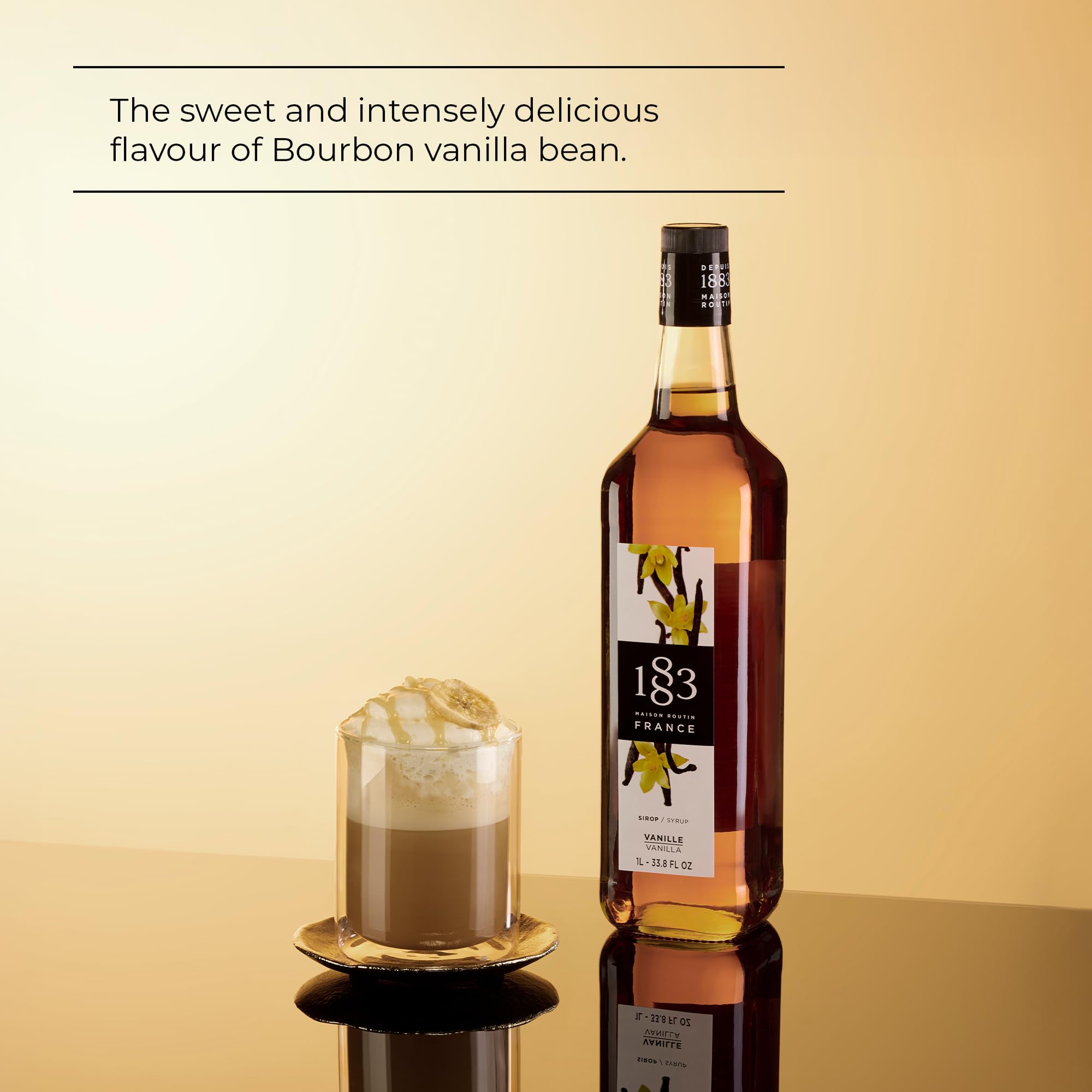 1883 MAISON ROUTIN Premium Vanilla Syrup - 1L Bottle | Cane Sugar Base | Vegan & Halal 2
