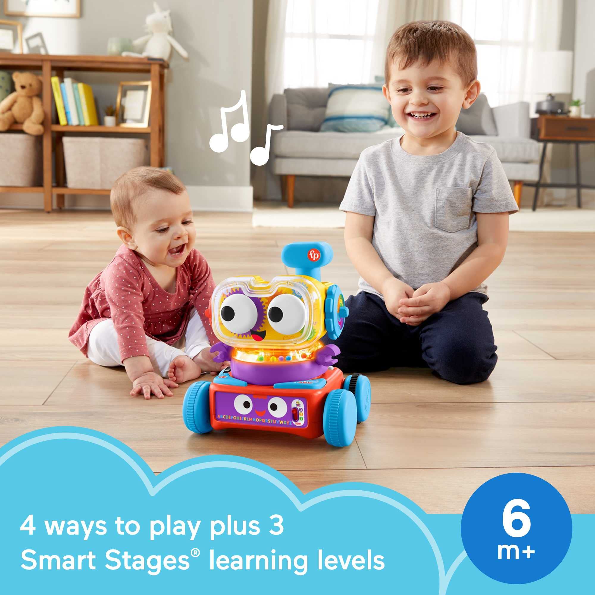 Fisher-Price 4-in-1 Ultimate Learning Bot, elektronisches Aktivitätsspielzeug mit Lichtern, Musik und Lerninhalten für Säuglinge und Kinder 5