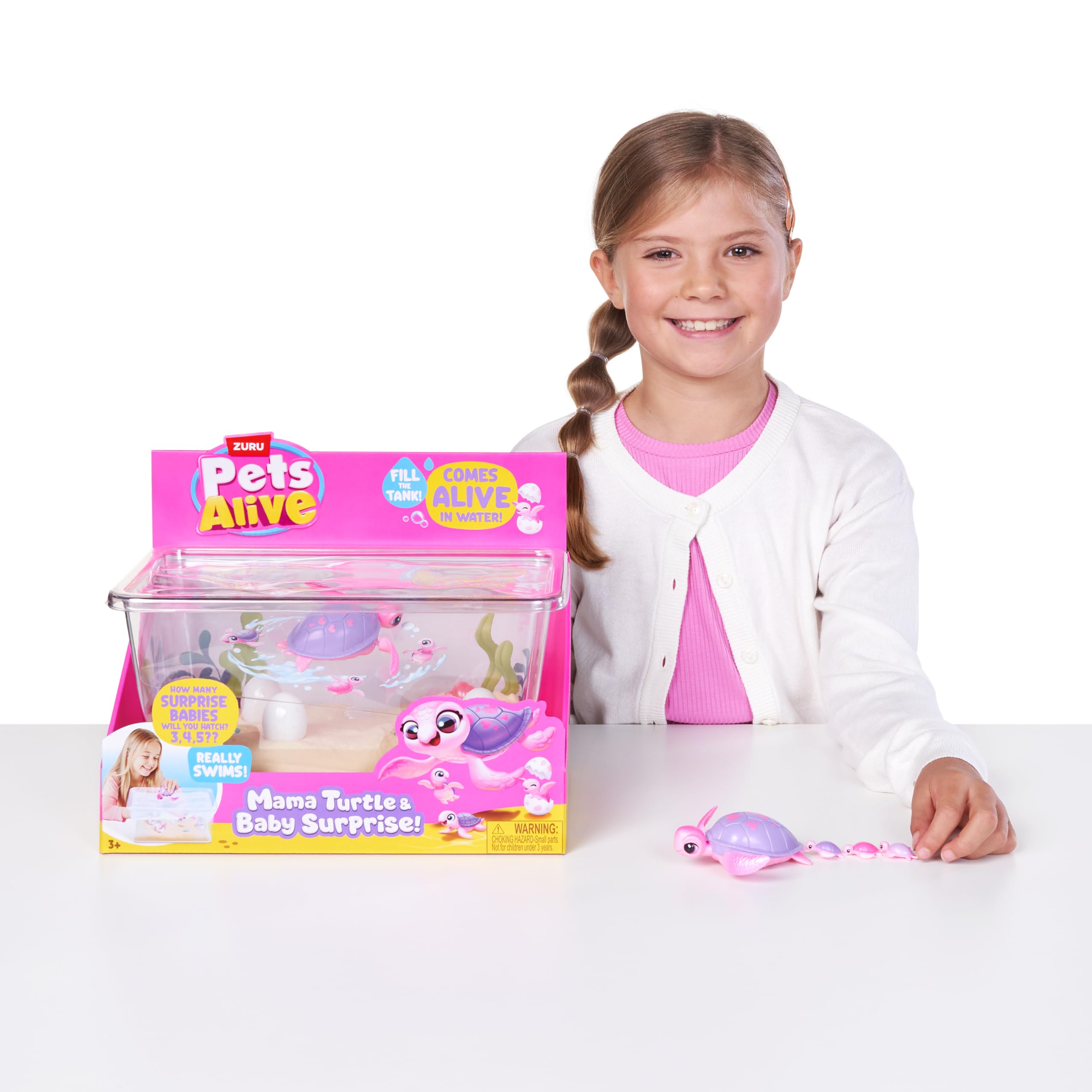 Pets Alive Mama Turtle Surprise von ZURU – Roboter-Haustierschildkröte mit Schwimm- und Lauffunktion, ab 3 Jahren 8