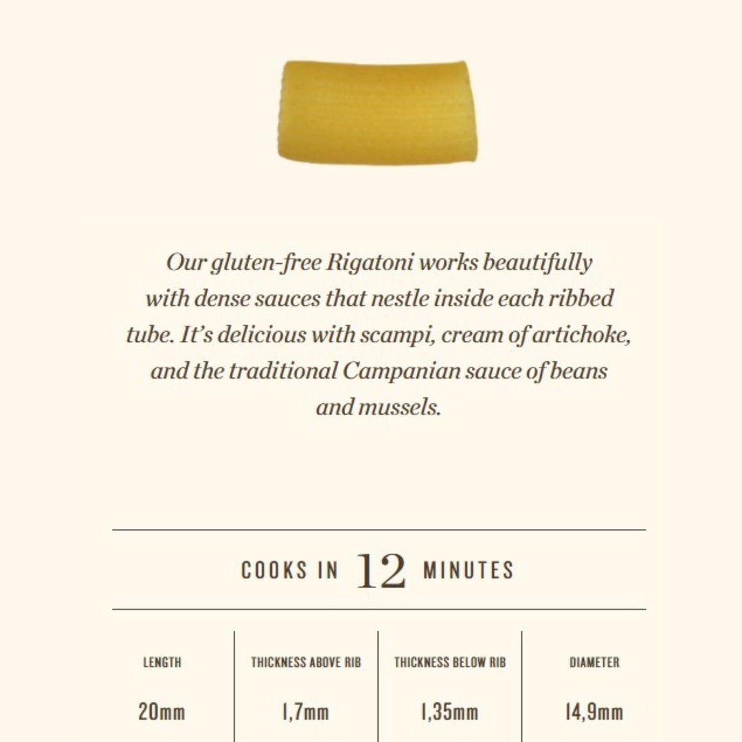Rummo Gluten-Free Mezzi Rigatoni No. 51 – Organic Italian Pasta, Short Tubular Shape for Sauces & Baking