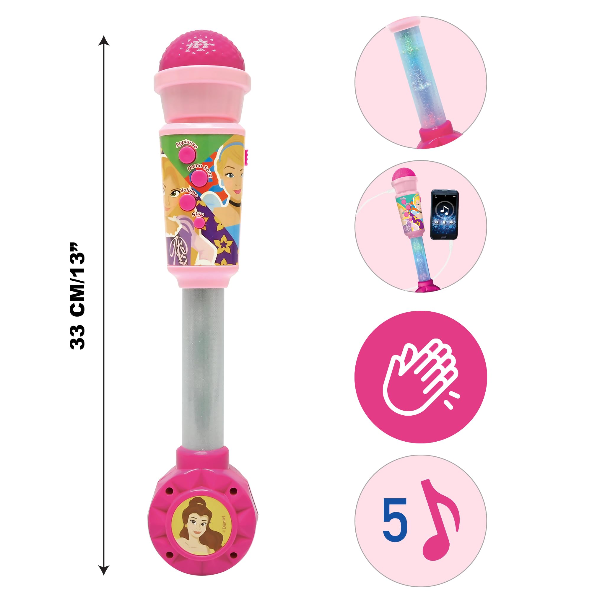 LEXIBOOK Disney Princess Luminous Microphone for Children