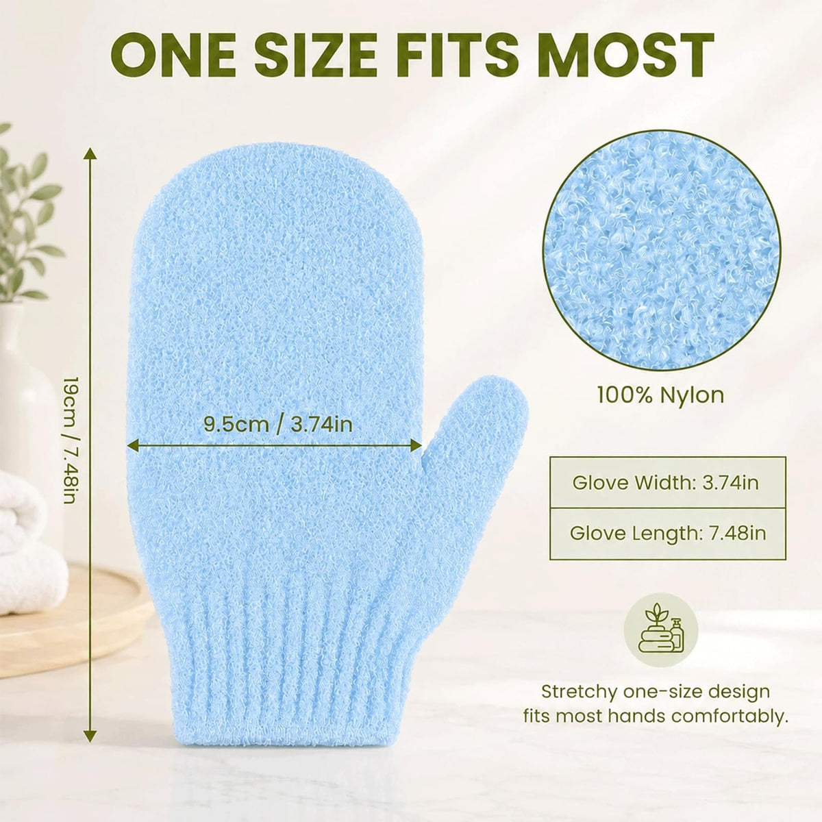 Admygo Exfoliating Gloves - 3 Pairs, Hanging Loops