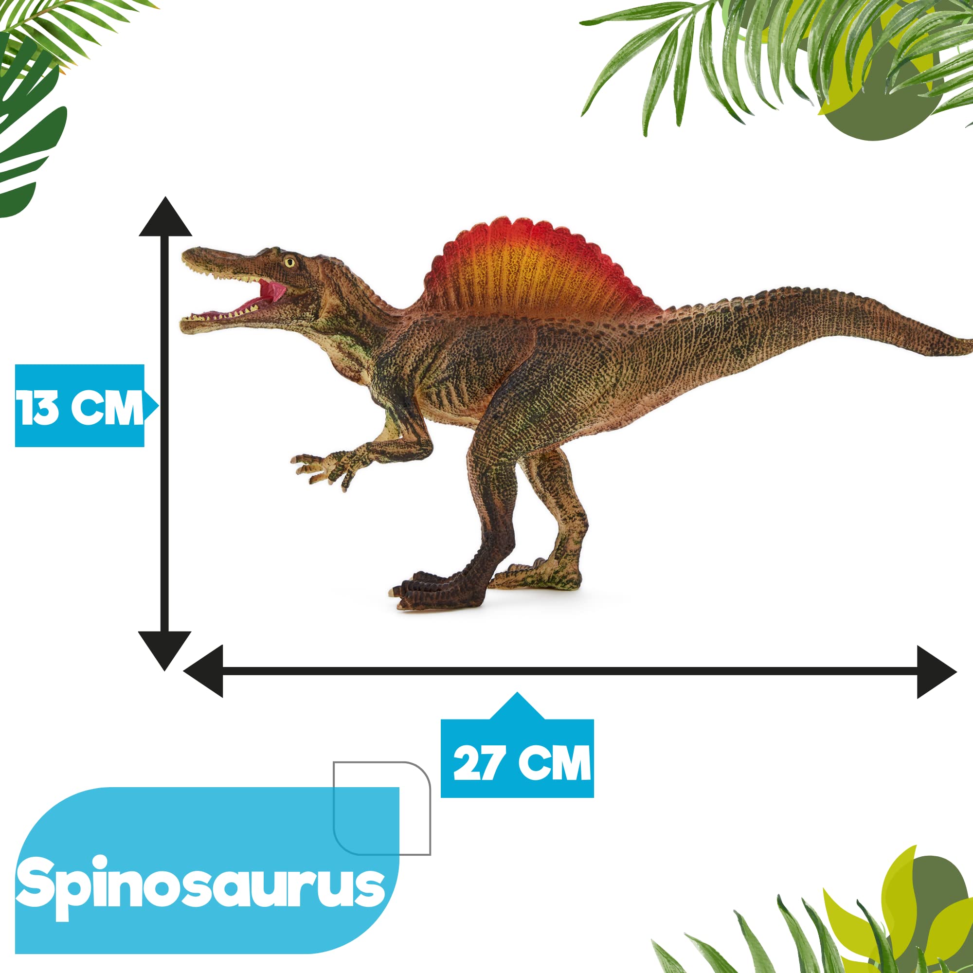 Zappi Co Spinosaurus Dinosaur Figure Toy - Realistic Detail | 27cm Length | TPR Material 4