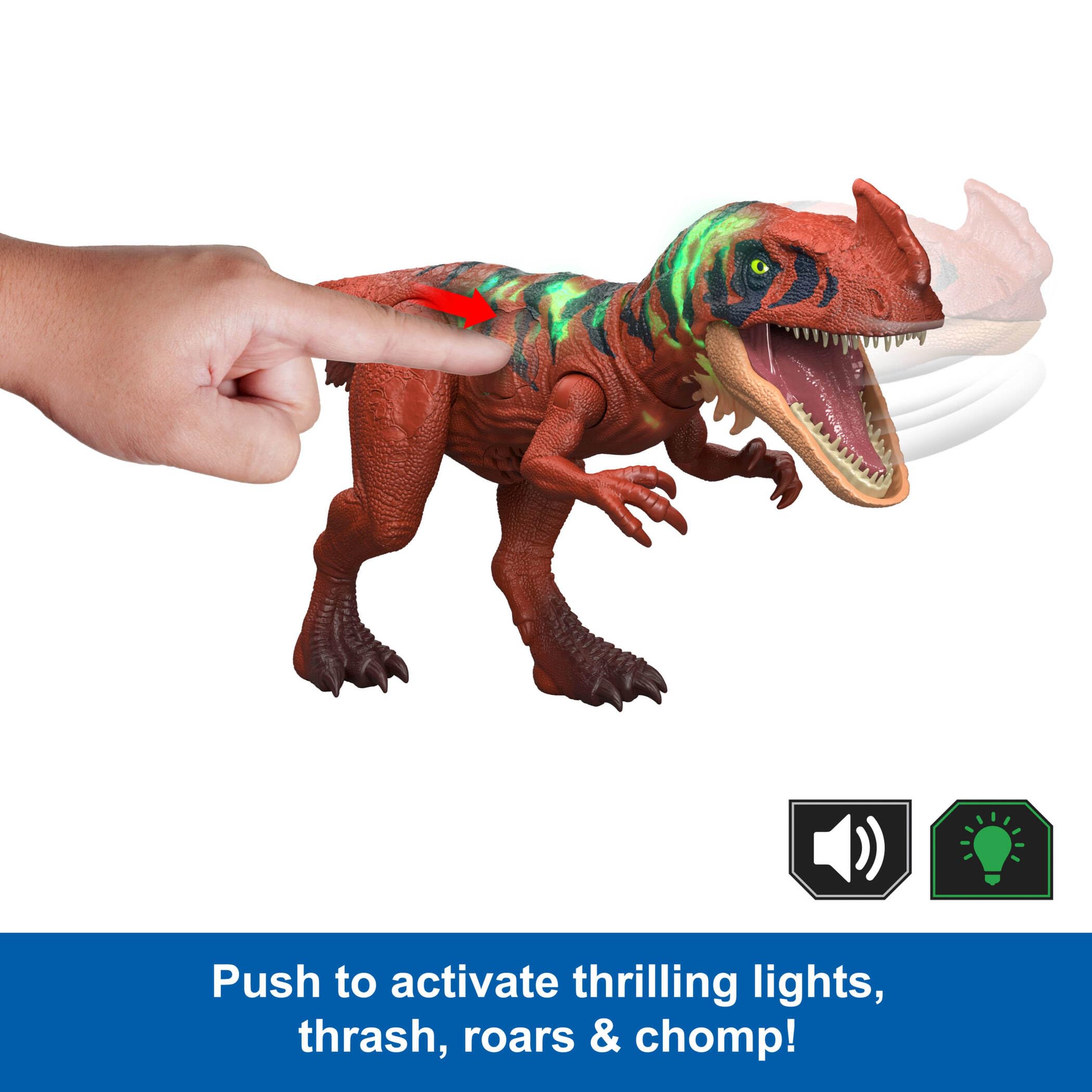 Mattel Jurassic World Wild Roar Afrovenator Dinosaur Action Figure Toy | 12.8in Long | Ages 4+ 3