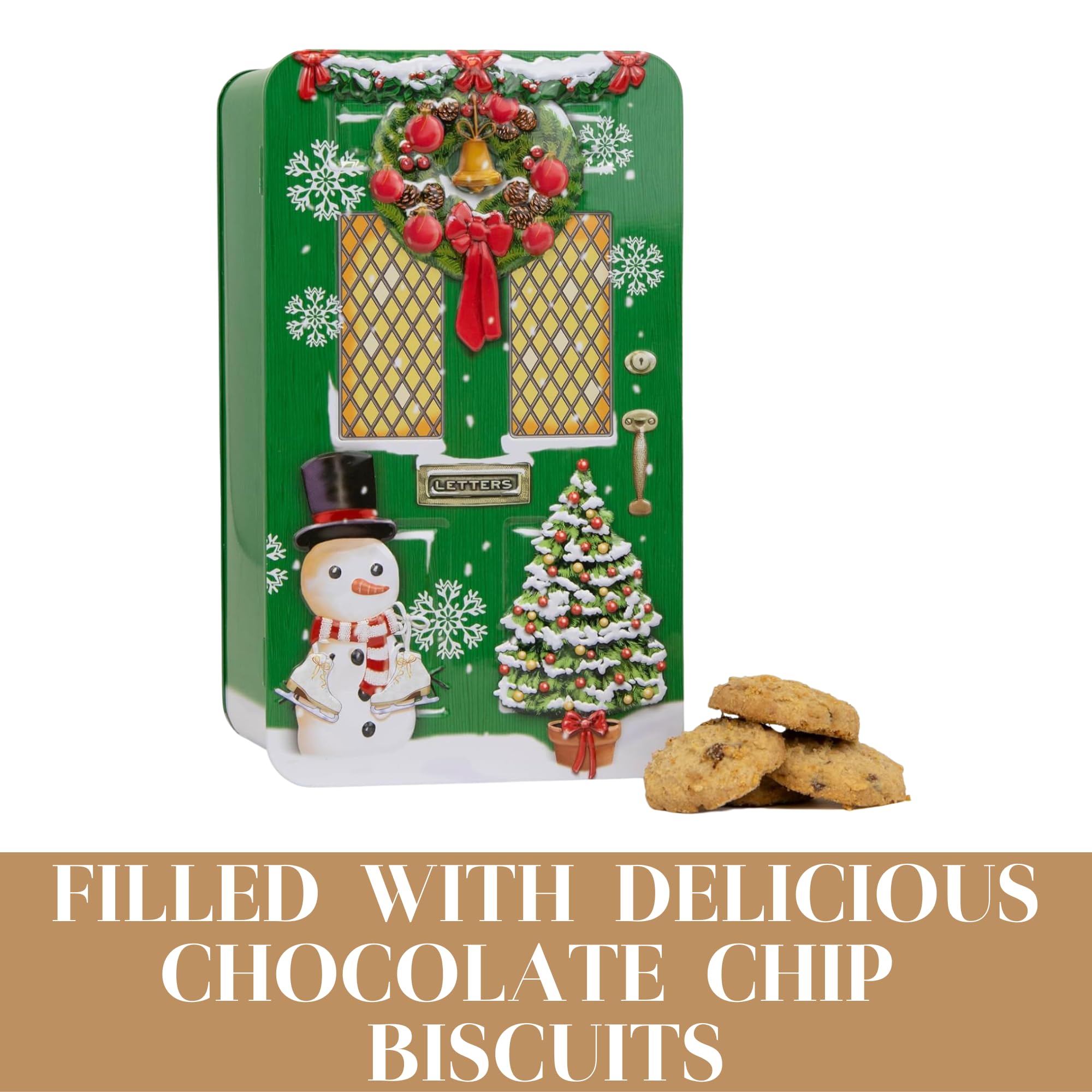 The Silver Crane Co. - Green Christmas Door Gift Set Biscuit Tin 3