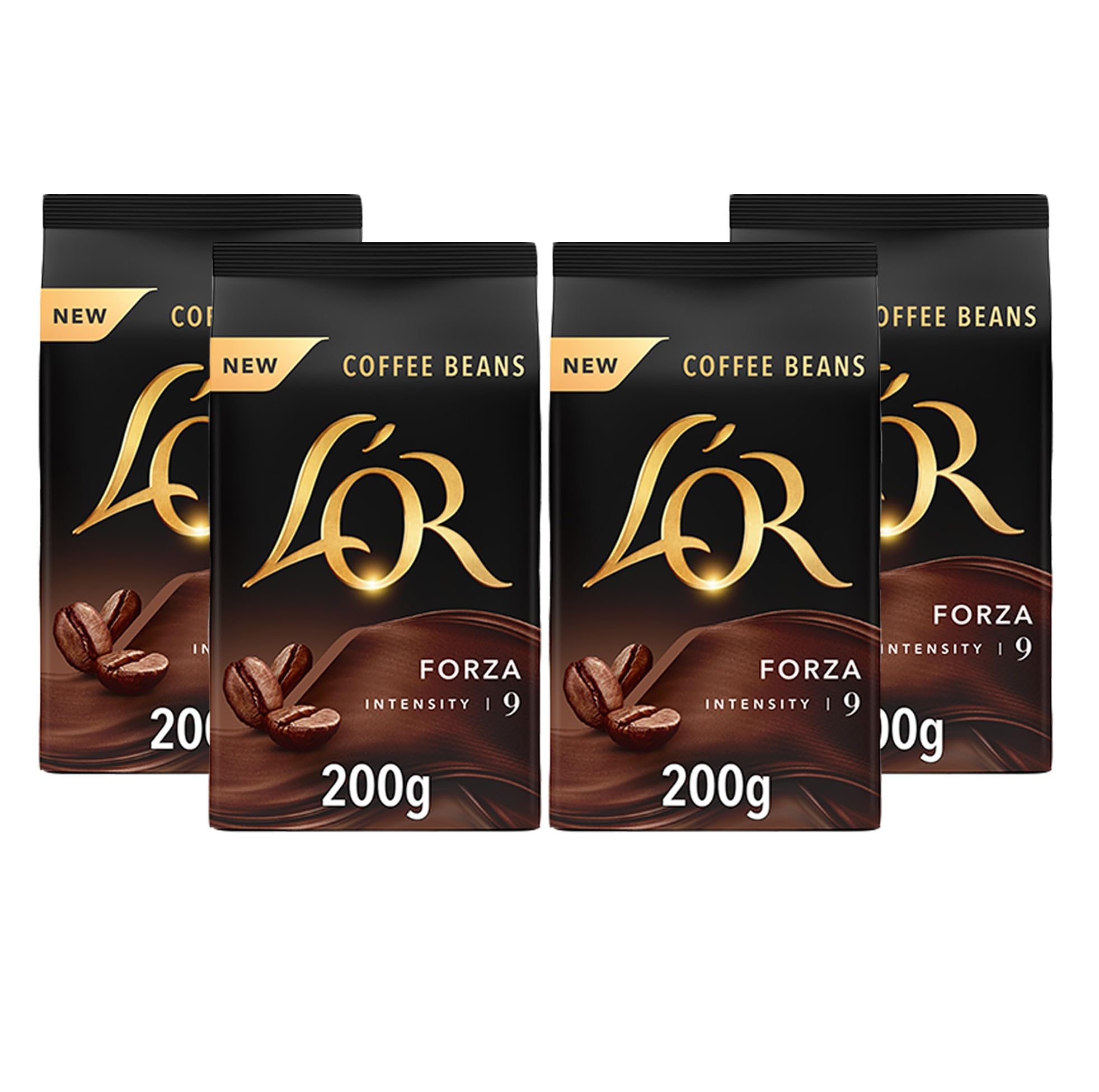 L'OR Forza Roasted Whole Coffee Beans - Intensity 9, 800g Total (4 x 200g Pack) 1