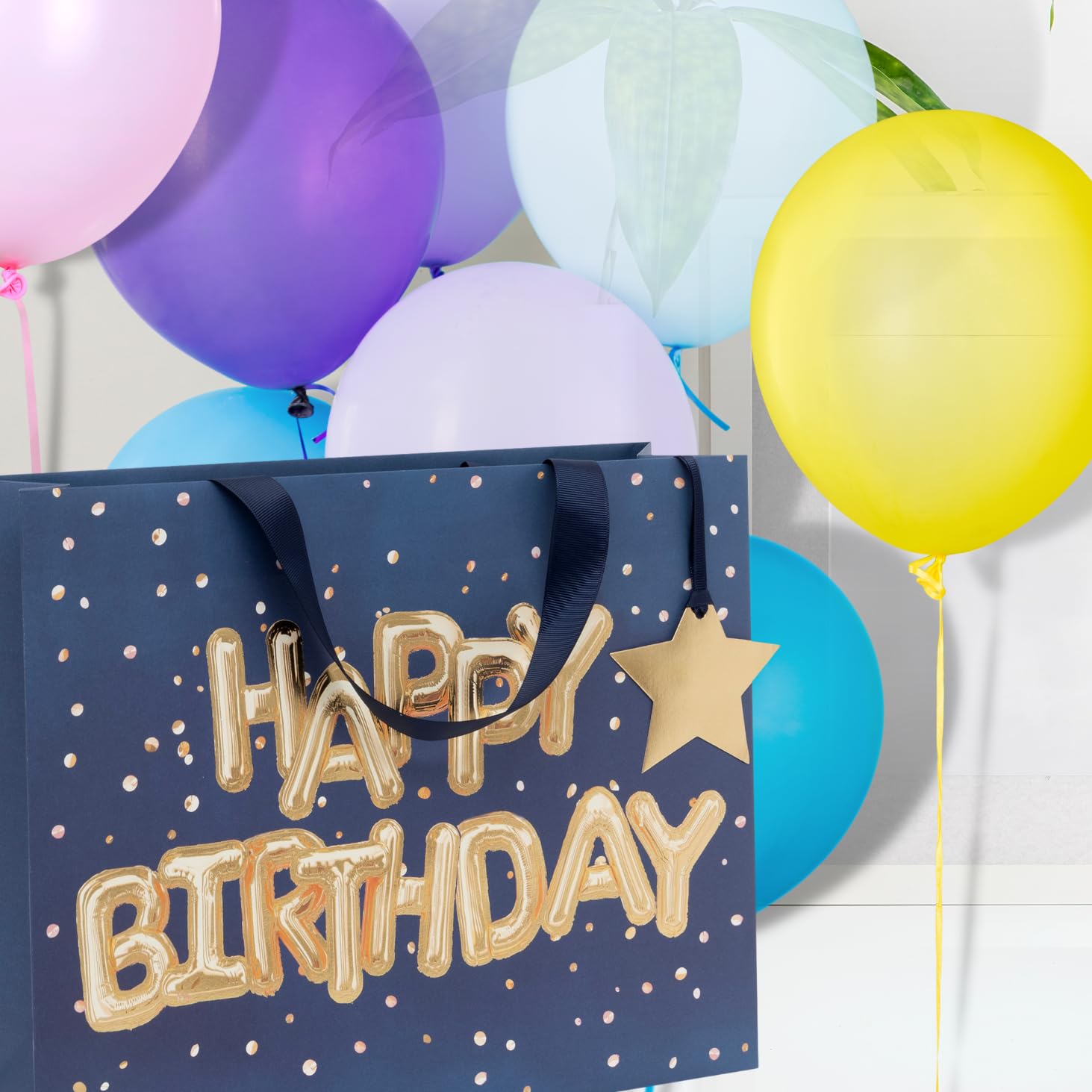 Glick Large Landscape Helium Happy Birthday Blue Gift Bag | 275 x 355 x 100 mm 4