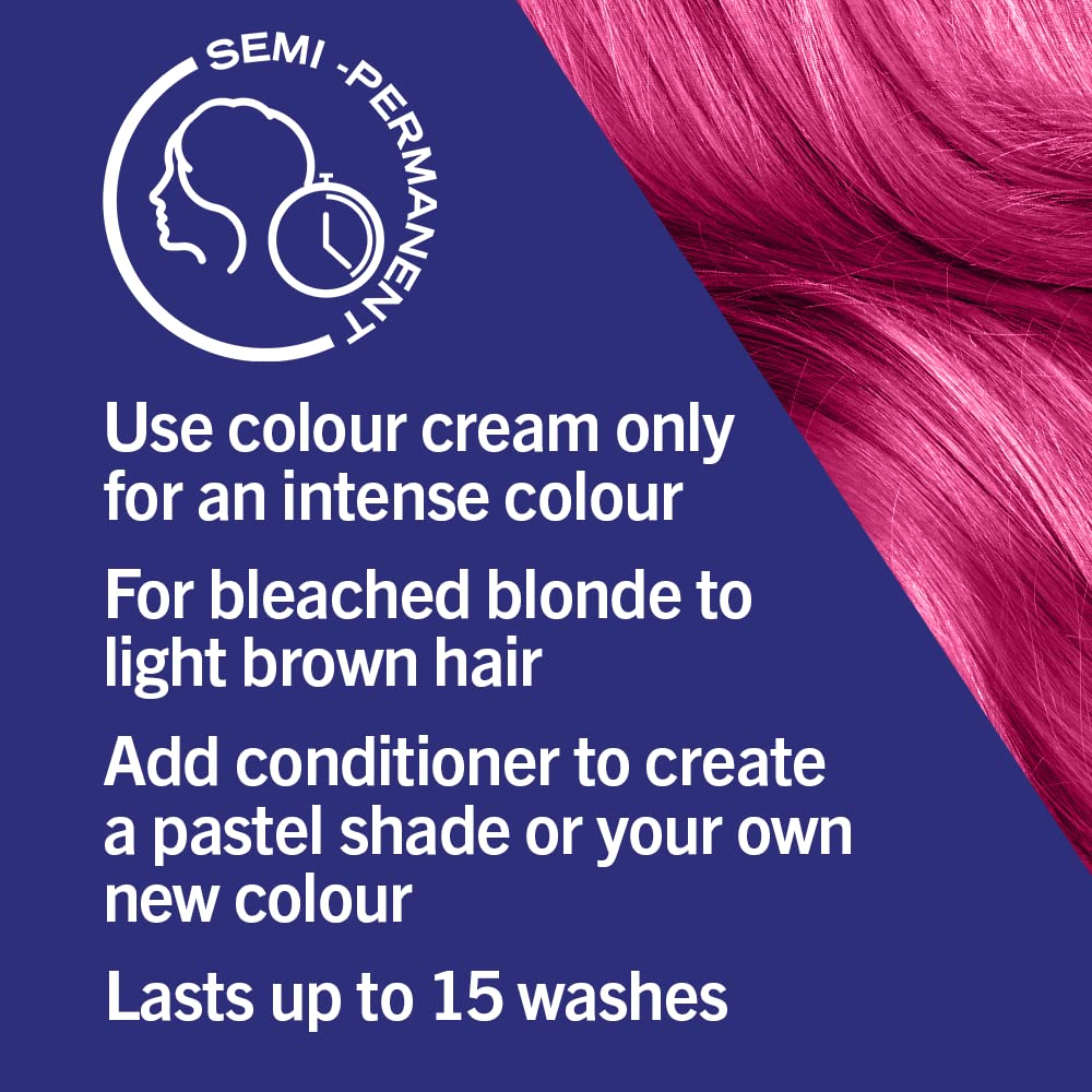 Schwarzkopf LIVE Ultra Brights or Pastels Shocking Pink Semi-Permanent Hair Dye (50ml) 6