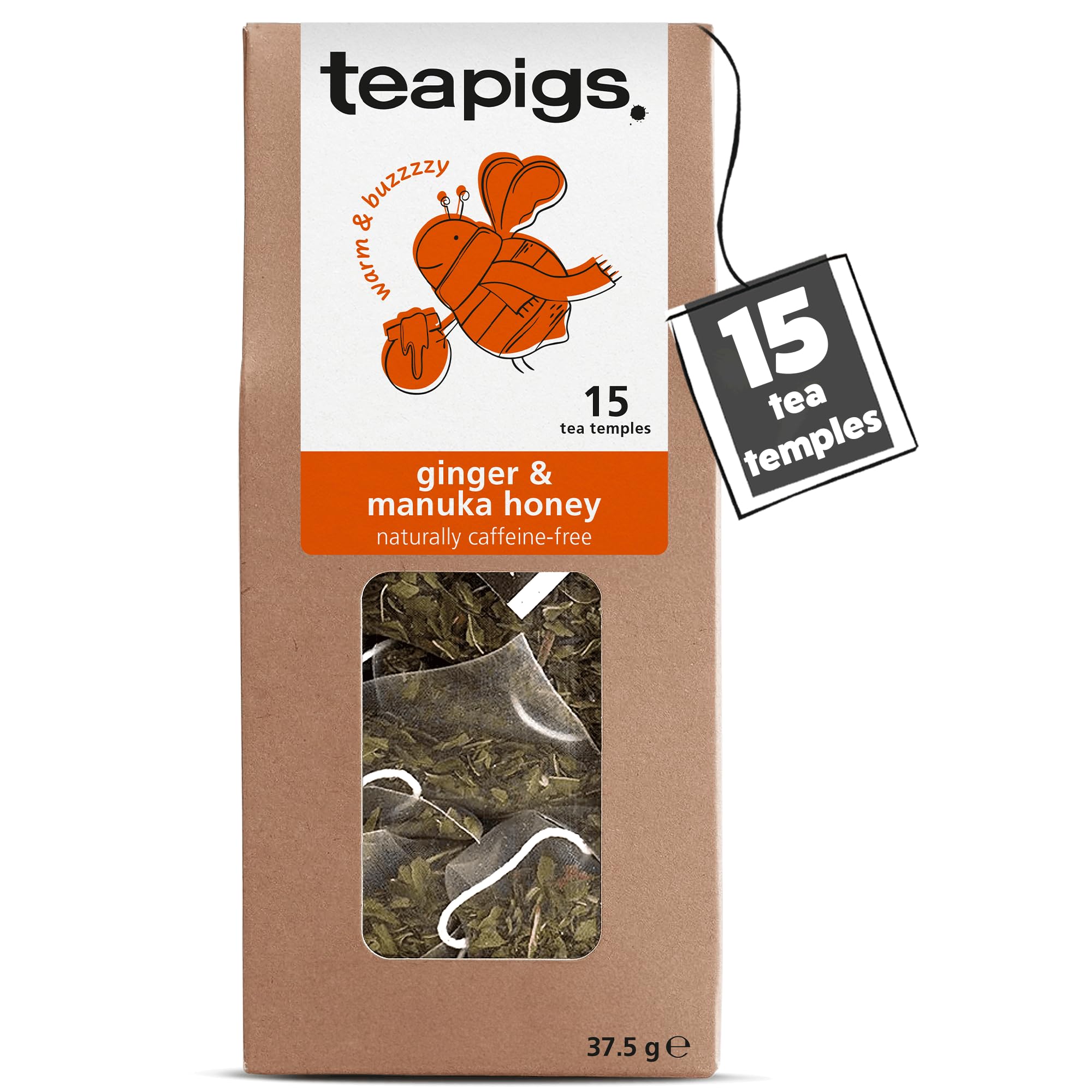 teapigs Ginger & Manuka Honey Tea - Caffeine-Free Herbal Tea Bags 1