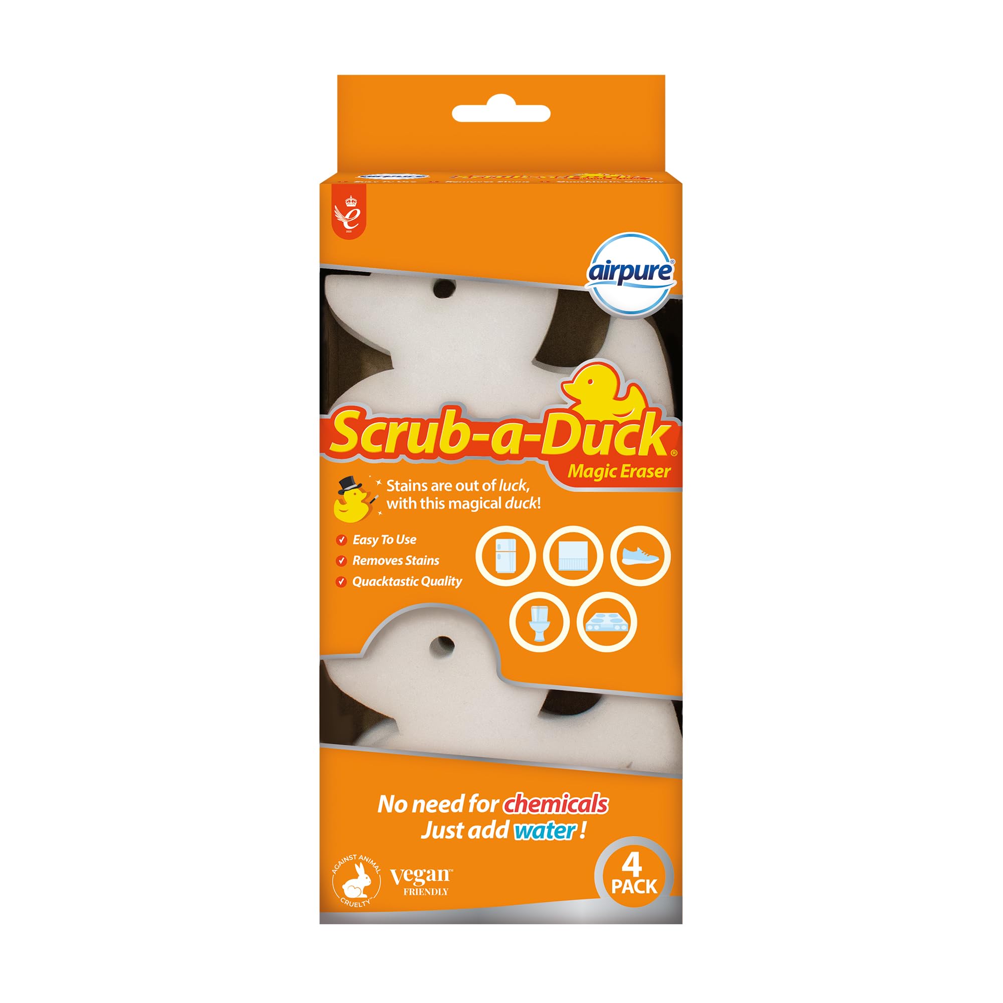 airpure Scrub-a-Duck Magic Eraser - Chemical-Free Stain Removal | Foam Material | 30g