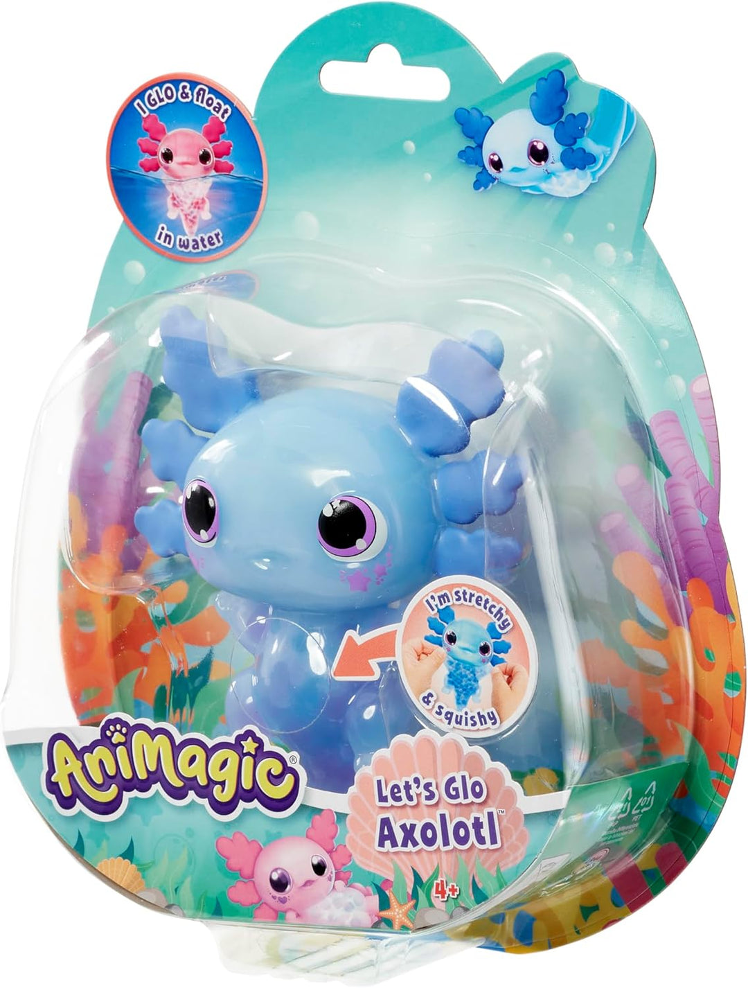 Let's Glo Axolotl - Blue Light-Up Interactive Electronic Pet Toy