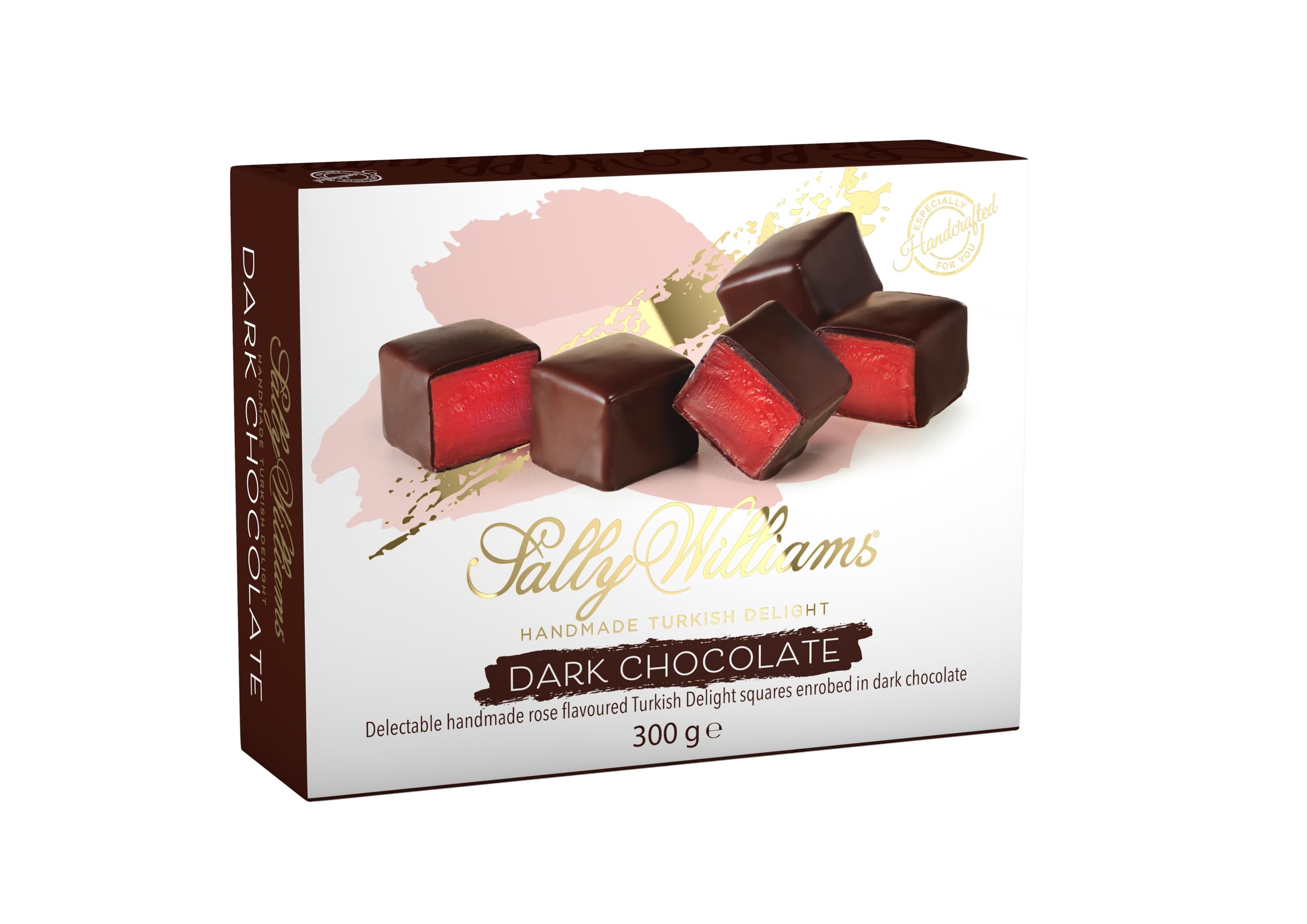 Sally Williams Luxury Dark Chocolate Enrobed Rose Turkish Delight, 300g 1