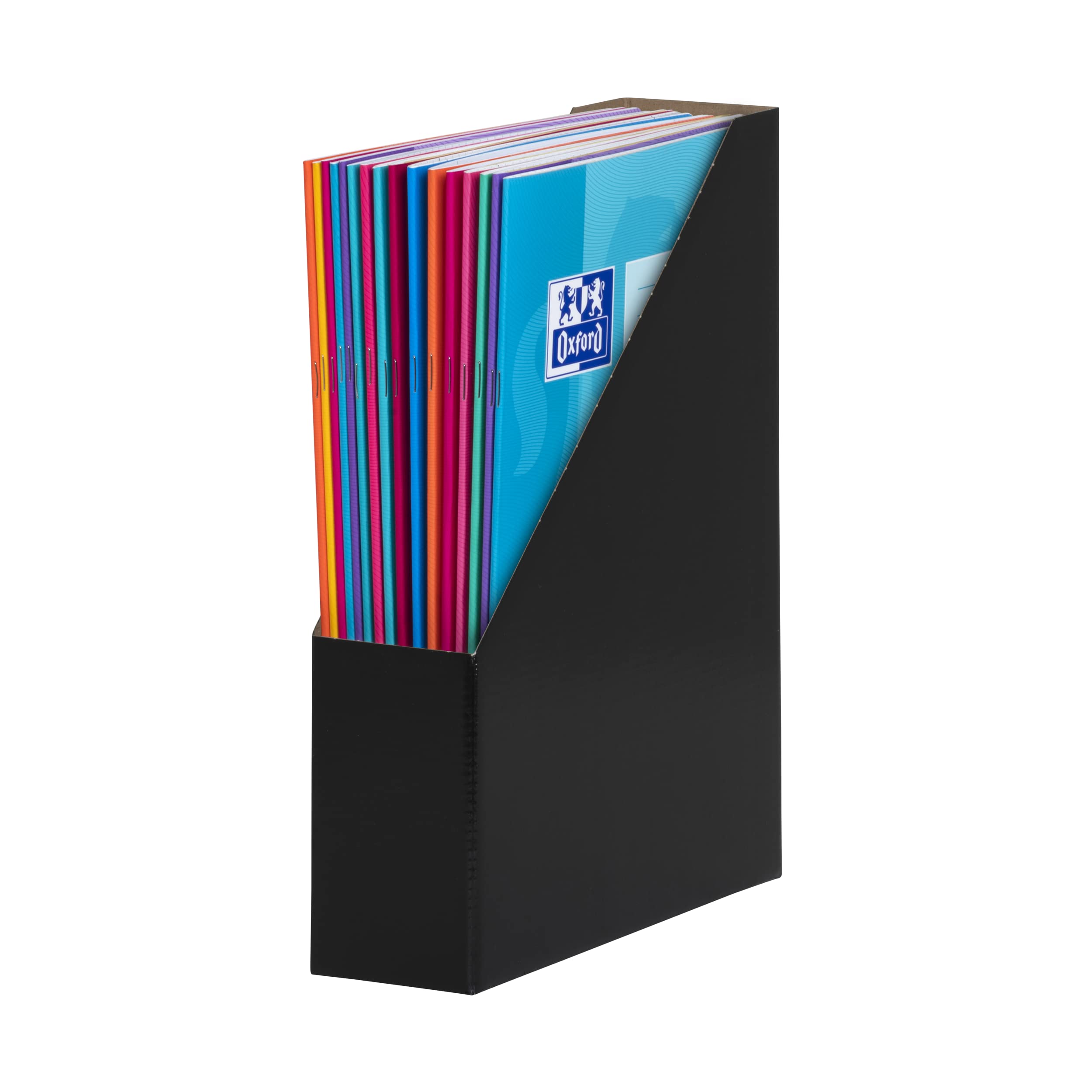 LANDRE Magazine File Set - Pack of 5 Lightweight Black Cardboard Organisers for A4 Documents 5