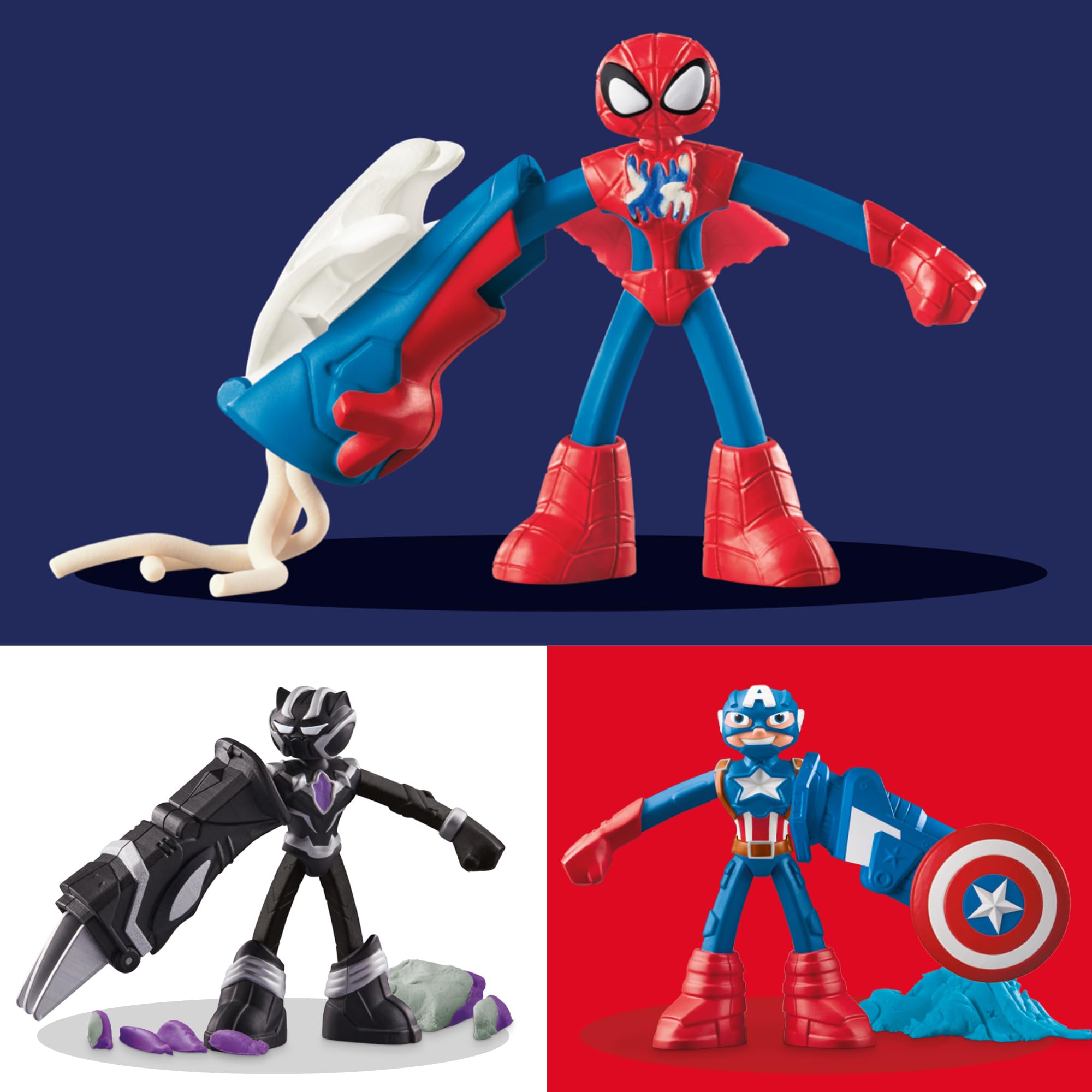 Play-Doh Marvel Hero Adventure Playset with 3 Figures & 6 Compound Cans | Ages 4+ 3