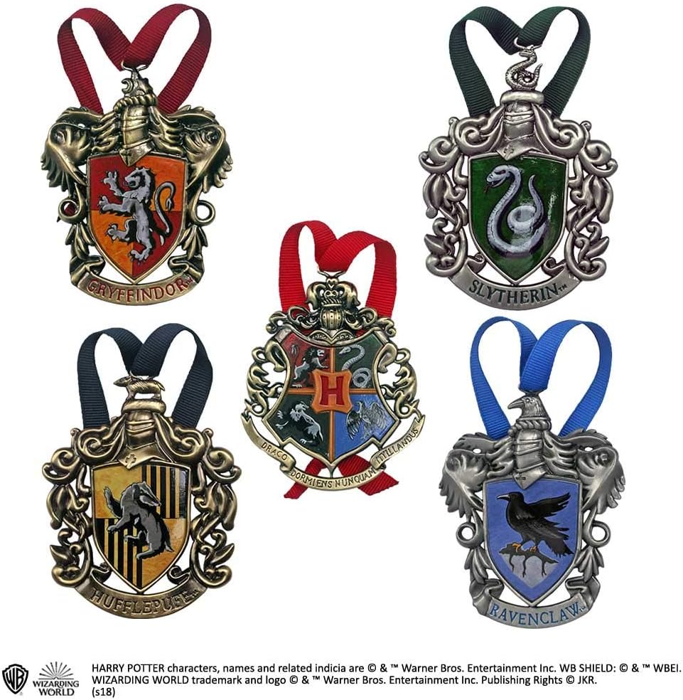 The Noble Collection Harry Potter Hogwarts Mascot Ornaments Set of 5 (NN7333)