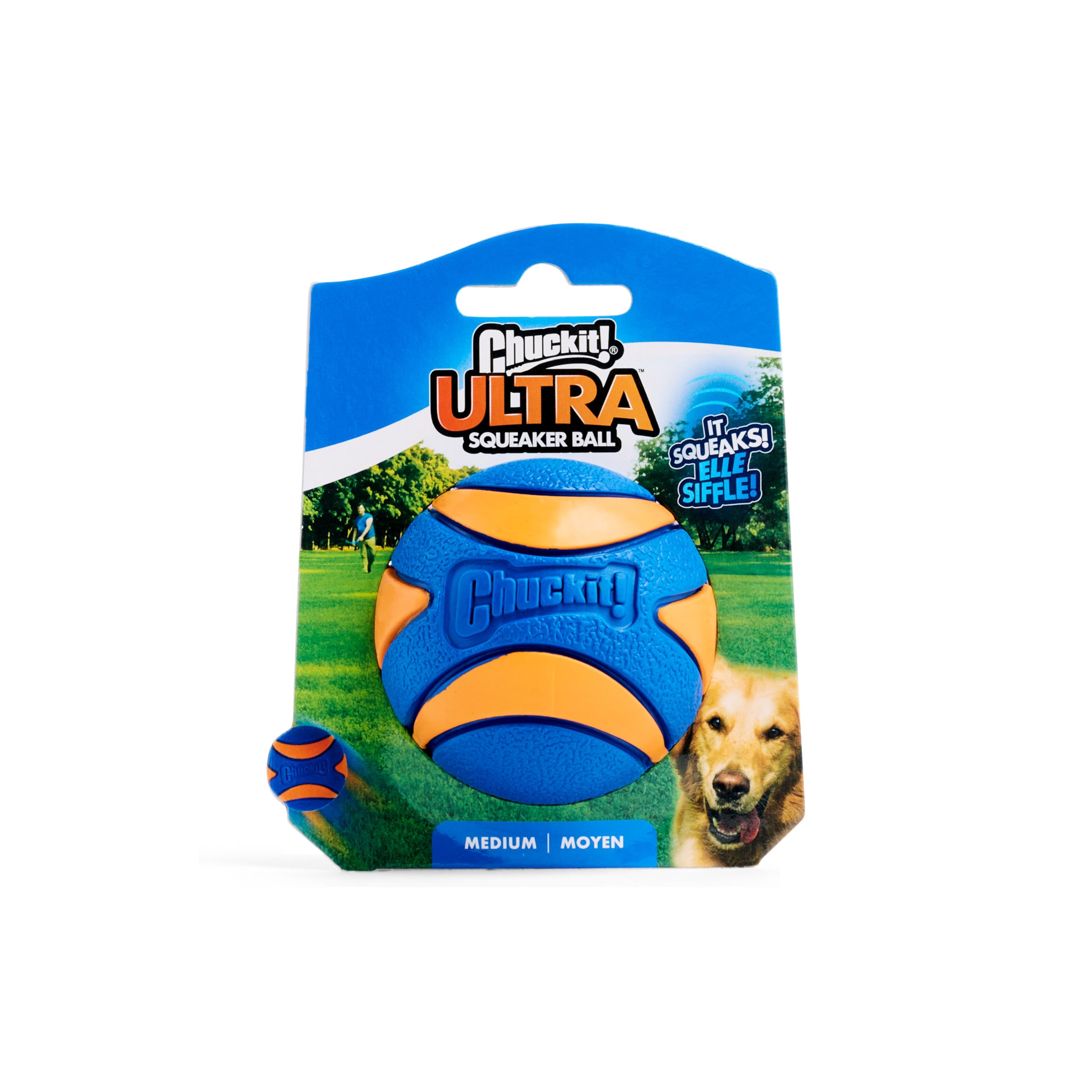 Chuckit! Ultra Squeaker Ball Dog Toy - Durable Rubber & Launcher Compatible | Medium 5