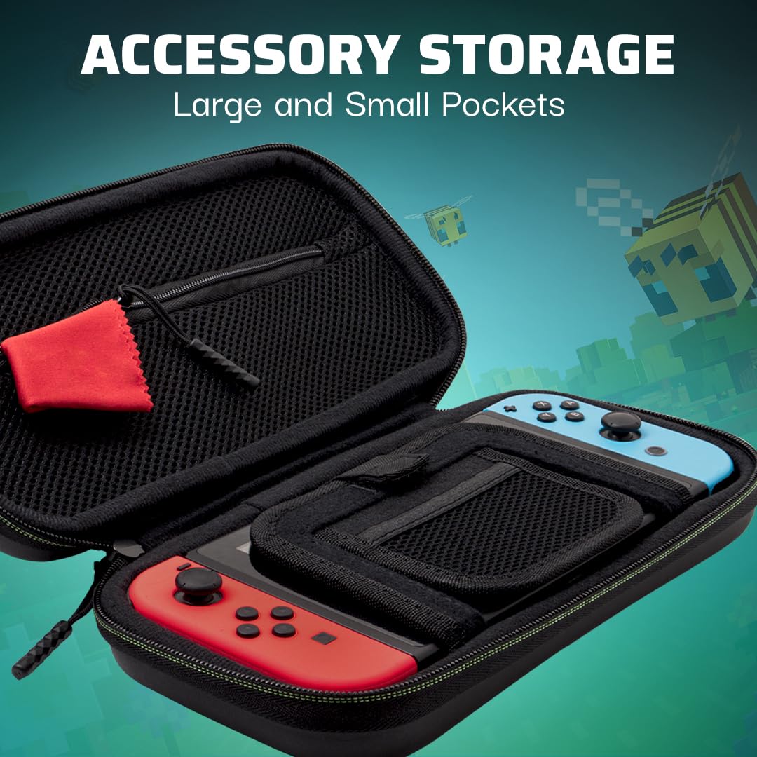PDP Minecraft Forest Battle Travel Case Plus GLOW for Nintendo Switch Family | Green 2