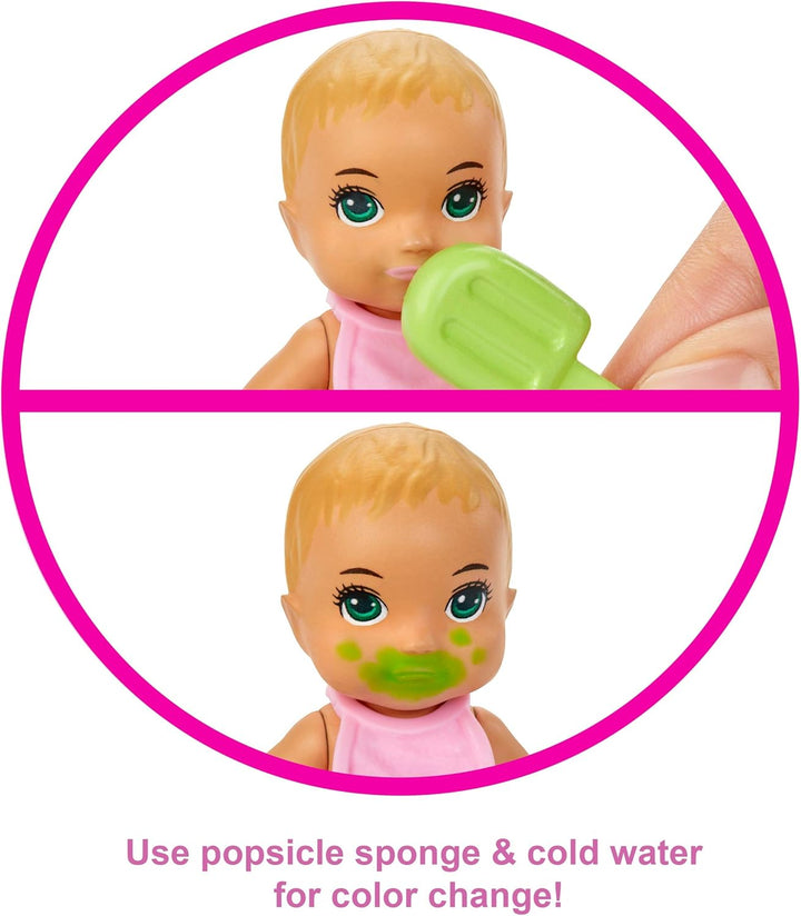 Barbie Skipper Babysitters Inc Doll and Accessories - Color-Change Baby Doll for Ages 3+