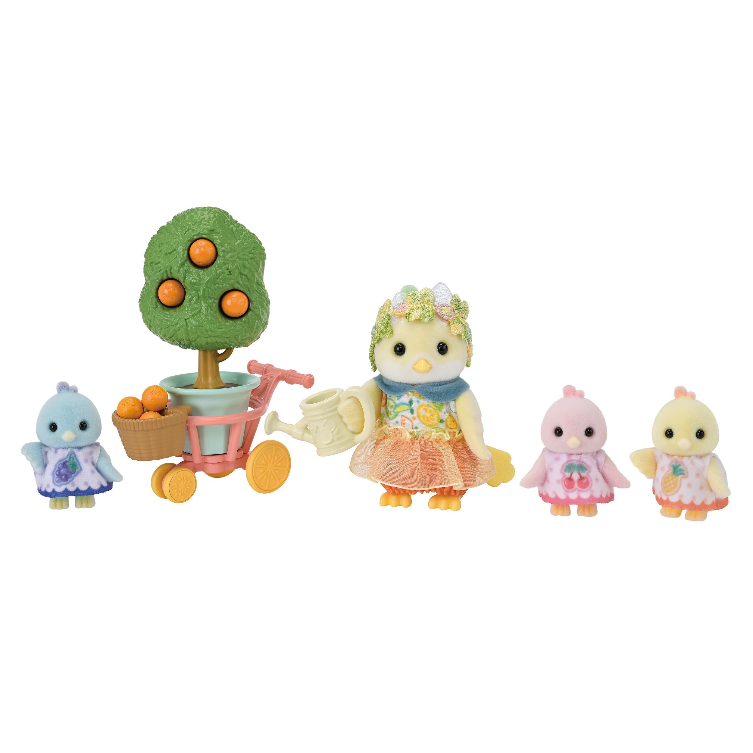 Sylvanian Families Citrus Bird Family Playset - Includes 6 Figures & Fruit Harvesting Gimmick | Ages 3+ 1