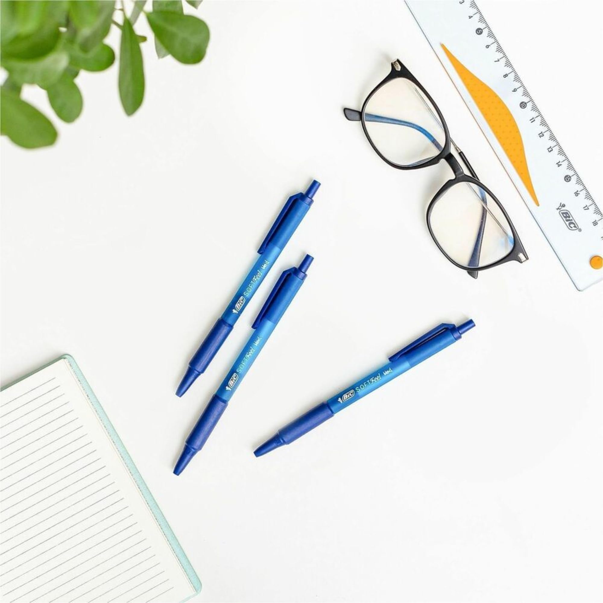 BIC Soft Feel Retractable Ballpoint Pens - Blue Ink, Medium 1.0mm Point, Comfortable Soft Grip | 12 Count 2