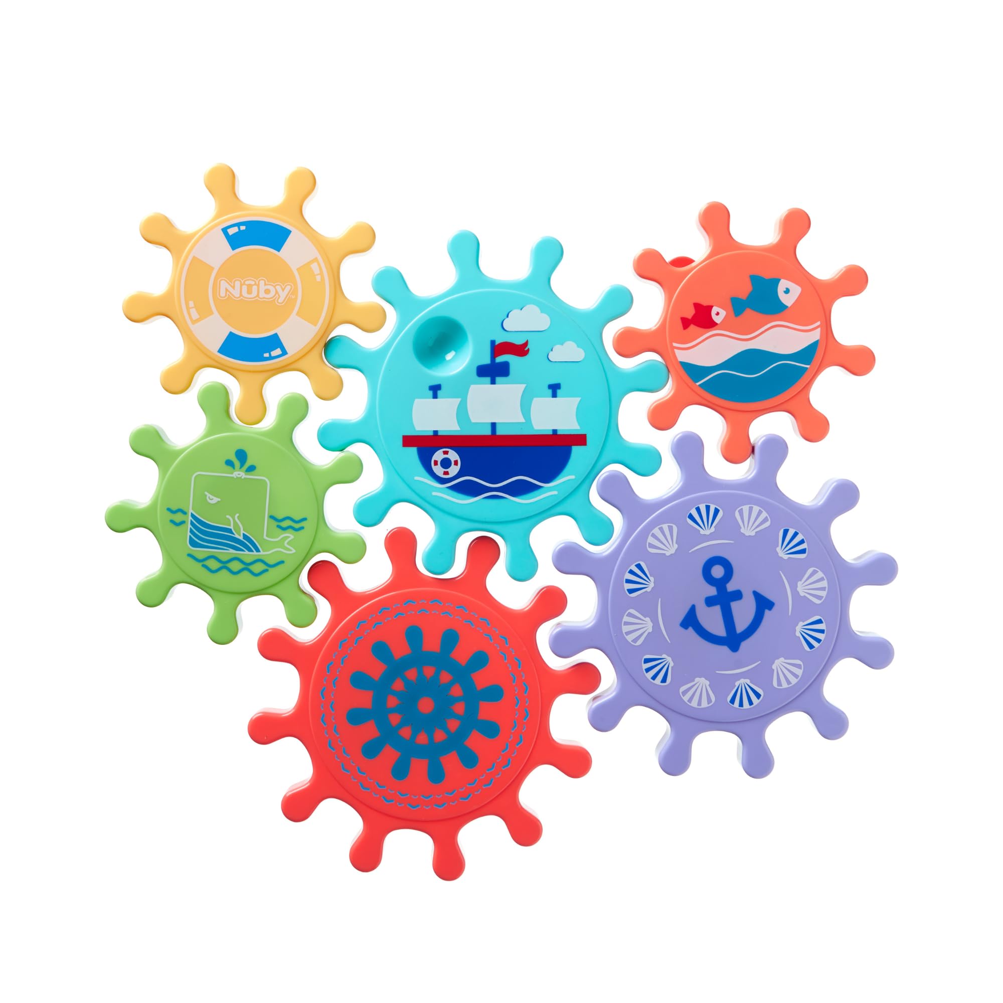 Nuby Bath Cogs Baby Bath Toy - Spinning Cogs for Sensory Play, 12 Months+ 1