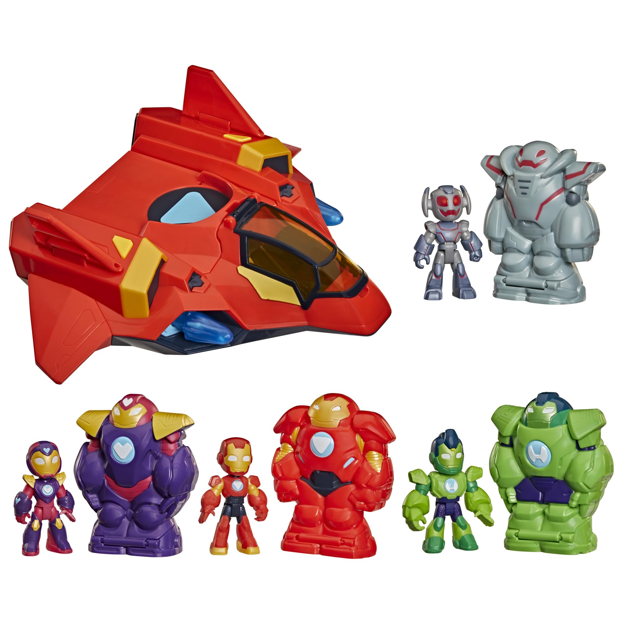 Marvel Iron Man Ultimate Giant-Sized Armour Jet Action Figure Set | 4 Figures | Ages 3+