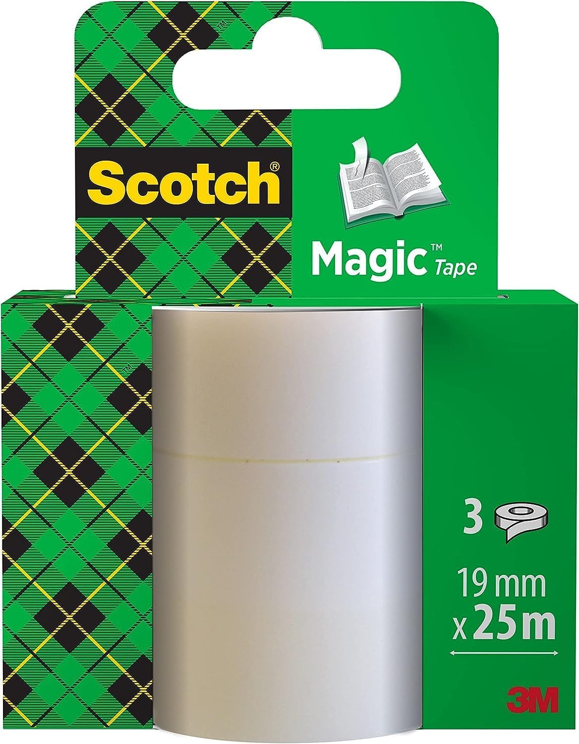 Scotch Invisible Tape - Matte Finish, Invisible on Paper | 3 Refill Rolls, 19mm x 25m 1