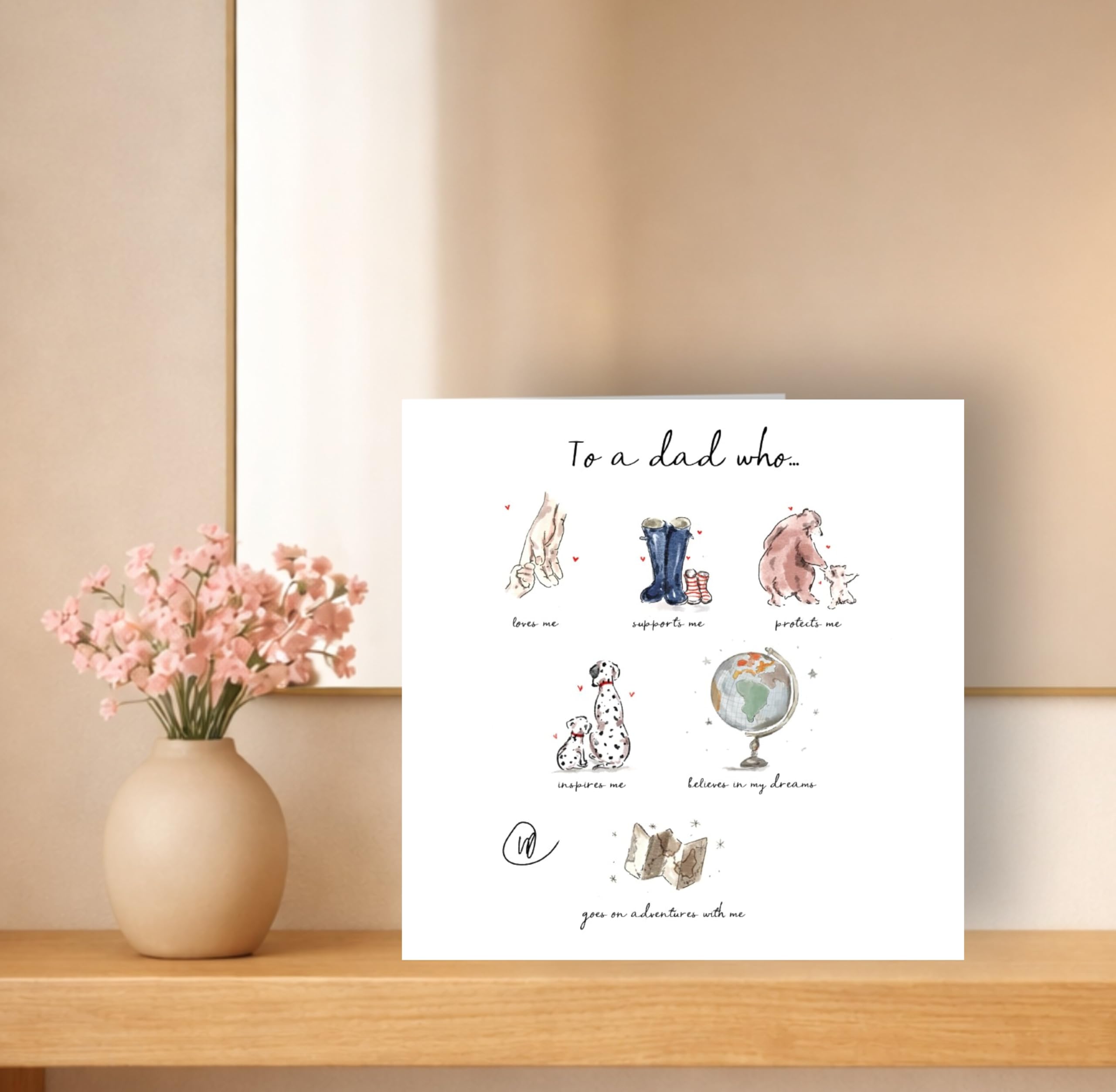 Danilo Promotions LTD Lucy Claire Illustrations Father's Day Watercolour Card | Standard Size | LCF001