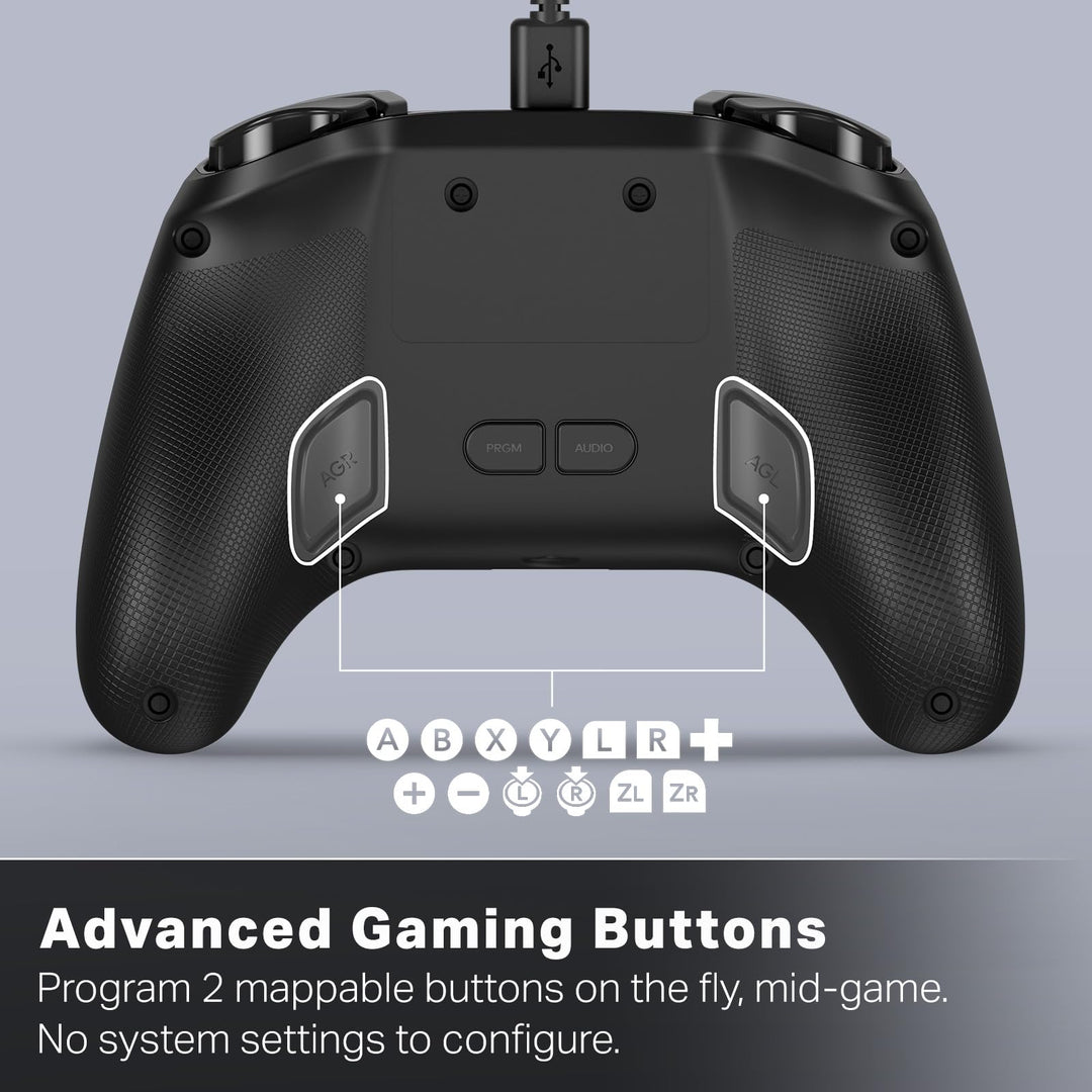 PowerA Advantage Wired Controller for Nintendo Switch 2 - Black, Hall Effect Sticks, Mappable Buttons, C Button, On-board Audio Controls
