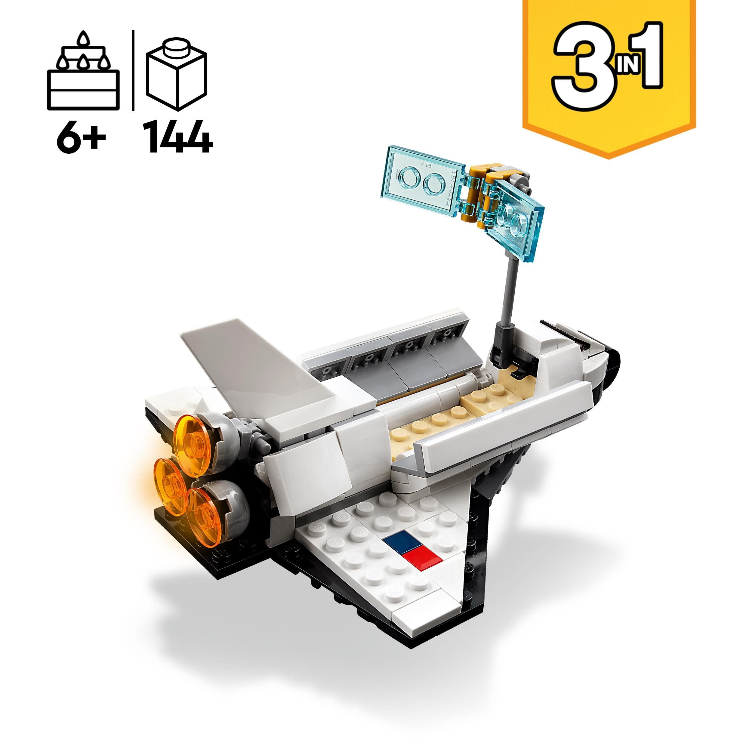LEGO Creator 31134 Space Shuttle to Astronaut Figure to Spaceship Building Set | Ages 6+