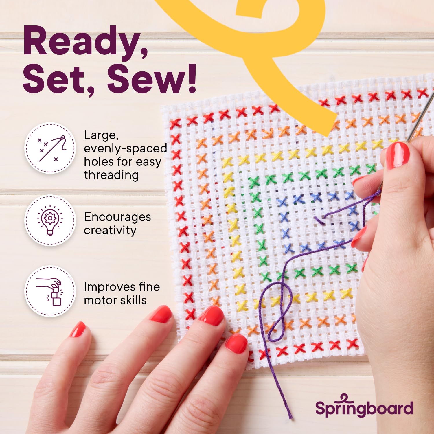 Springboard Supplies Cross Stitch Fabric Bookmarks - 50 Pack Binca Mesh for Sewing | 100% Cotton | Assorted Colors 2