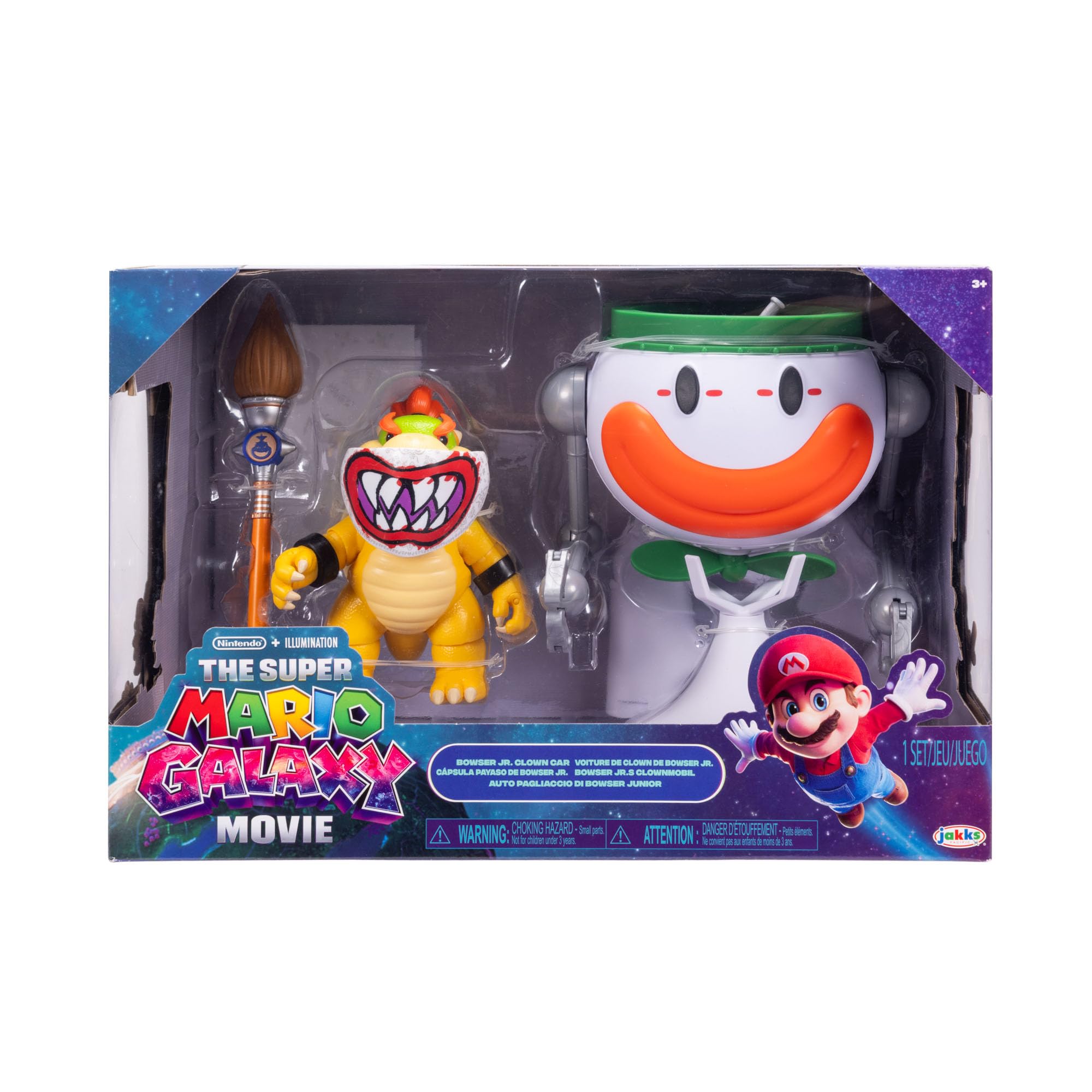 THE SUPER MARIO BROS. MOVIE Bowser Jr. Action Feature Figure with Clown Car | 5" Articulated | Ages 3+ 2
