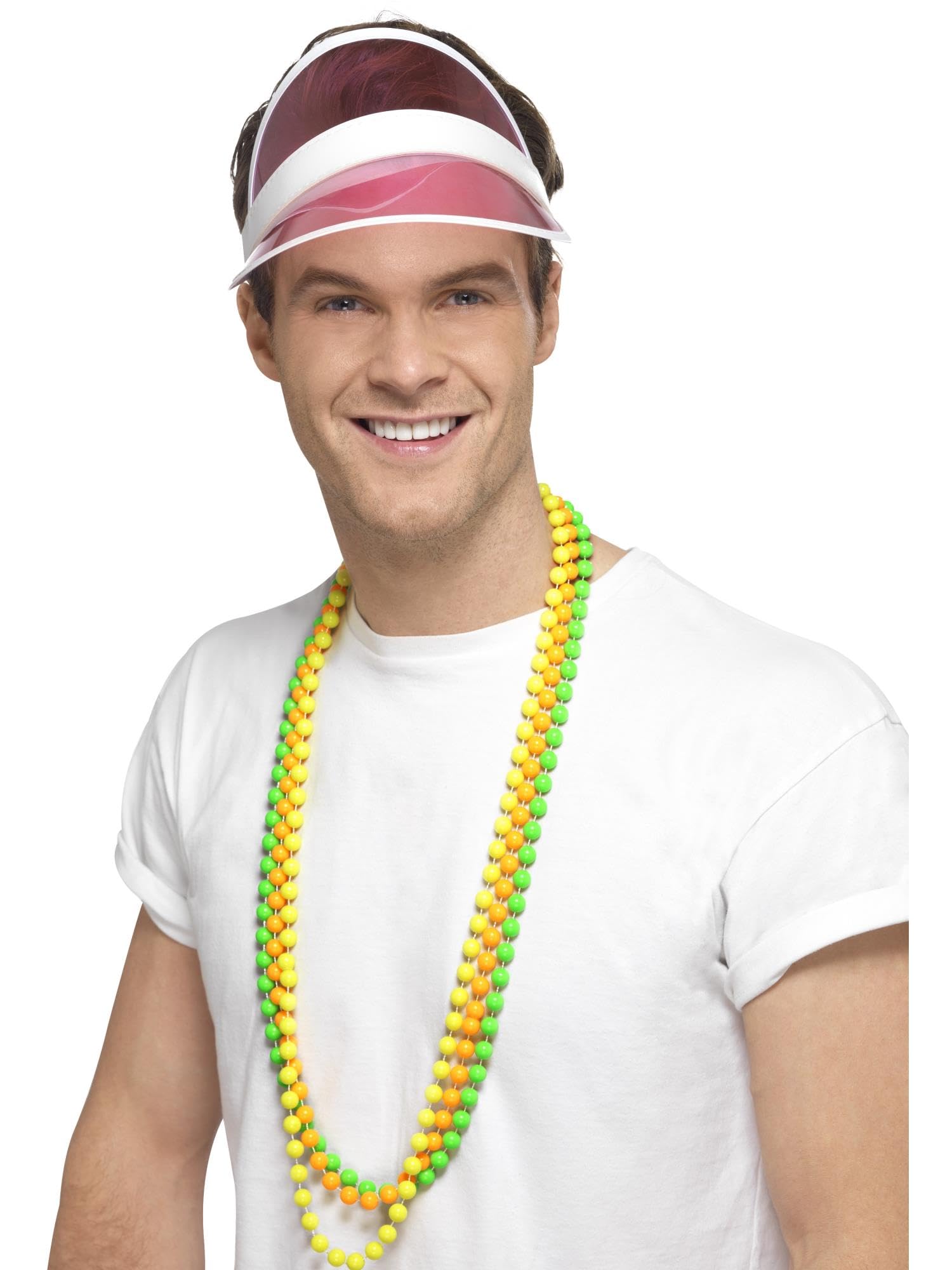 Smiffys 80s Sun Visor - Pink Retro Fancy Dress Hat for Adults 7