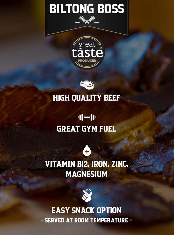 Biltong Boss Original Snap Sticks (Bites) - Authentic South African Beef Snack, 100g