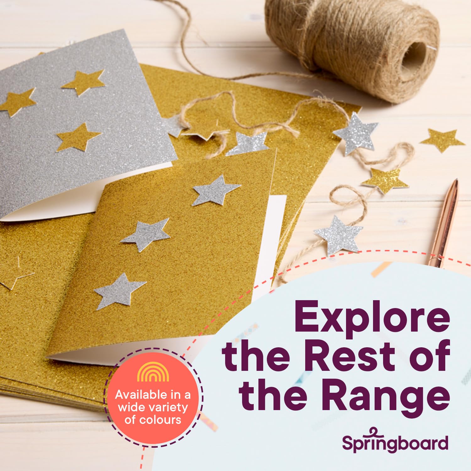Springboard Supplies A4 Assorted Glitter Card Sheets - 10-Pack 290gsm Non Shed 6